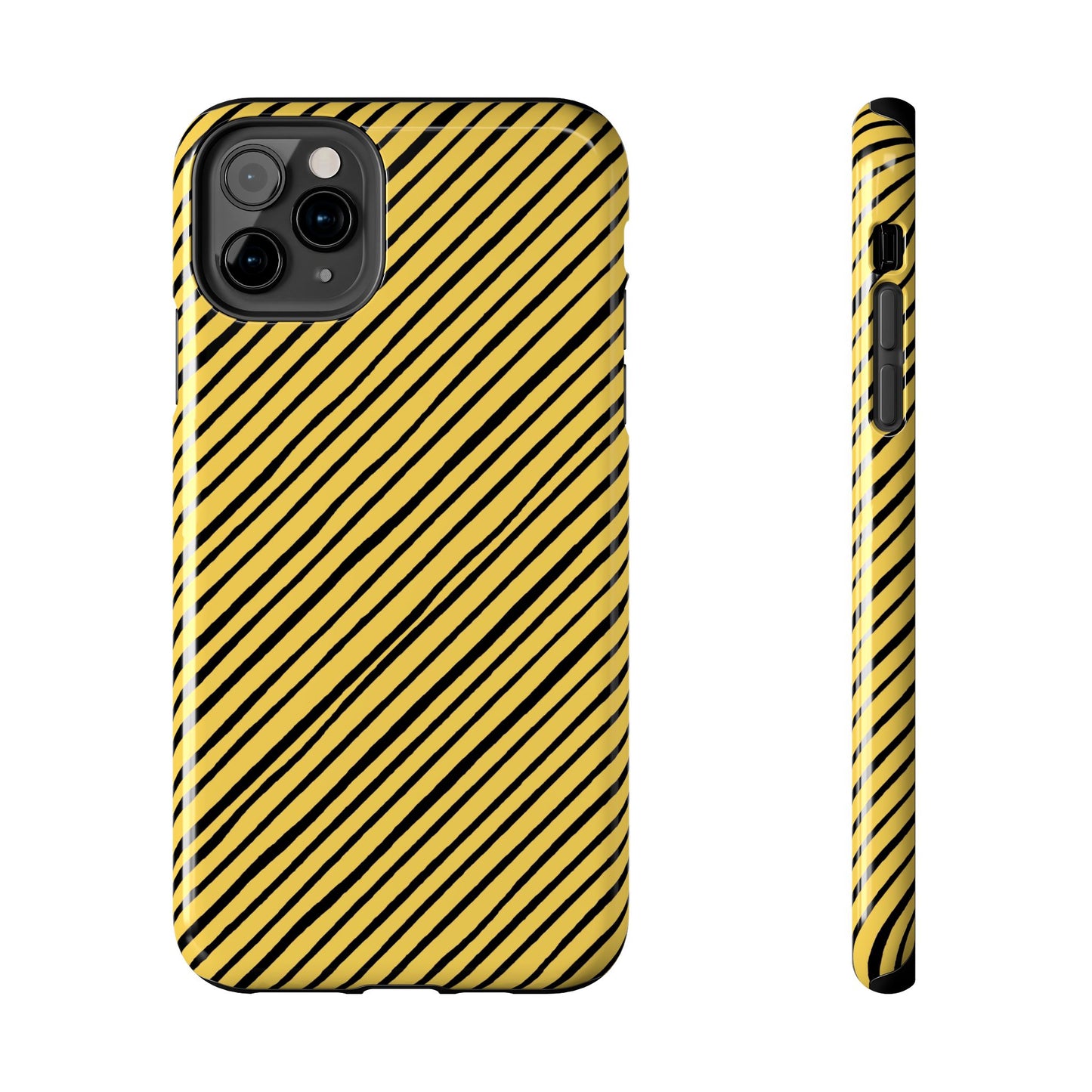 Quirky Bias Stripe Yellow / Black Phone Case