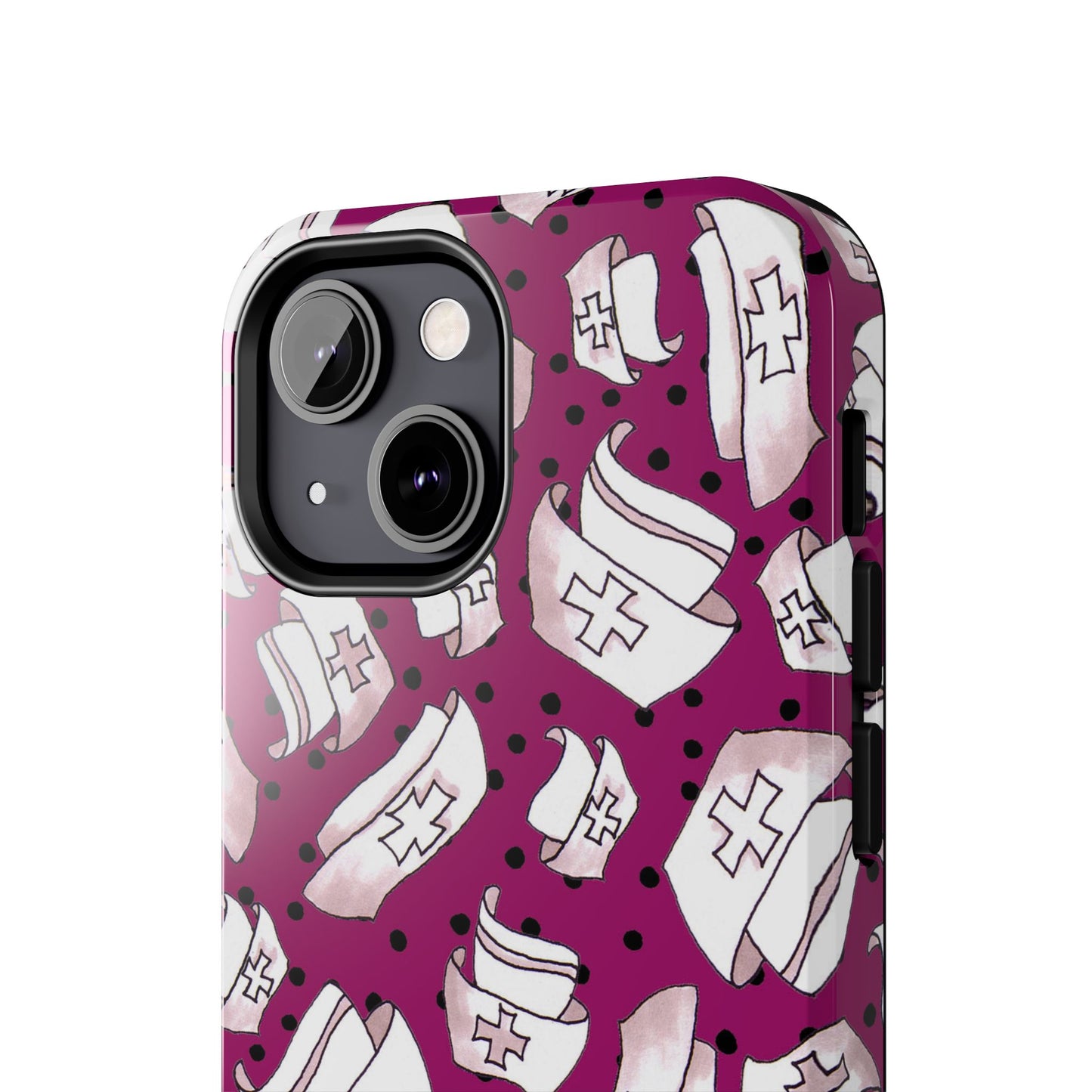 Med Hats Burgundy / Black Phone Case