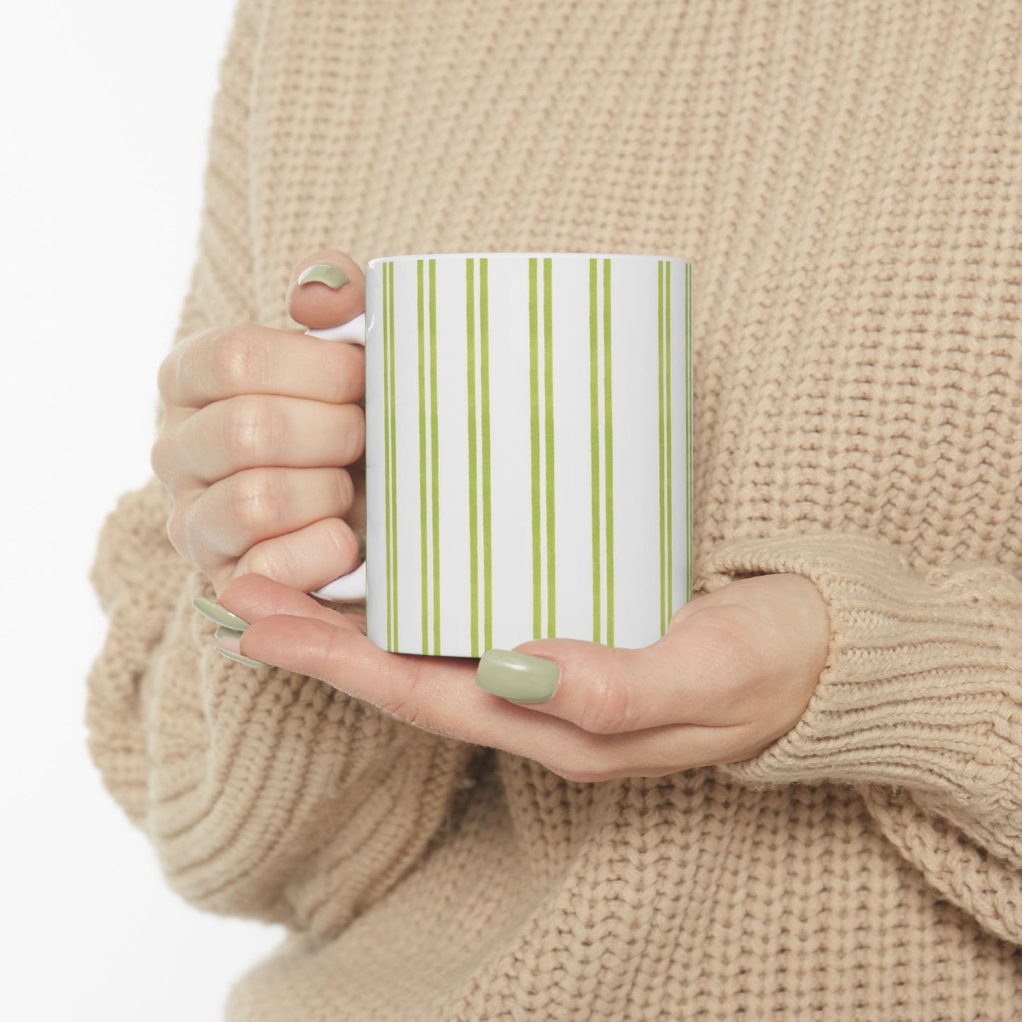 Green Double Stripe Cup