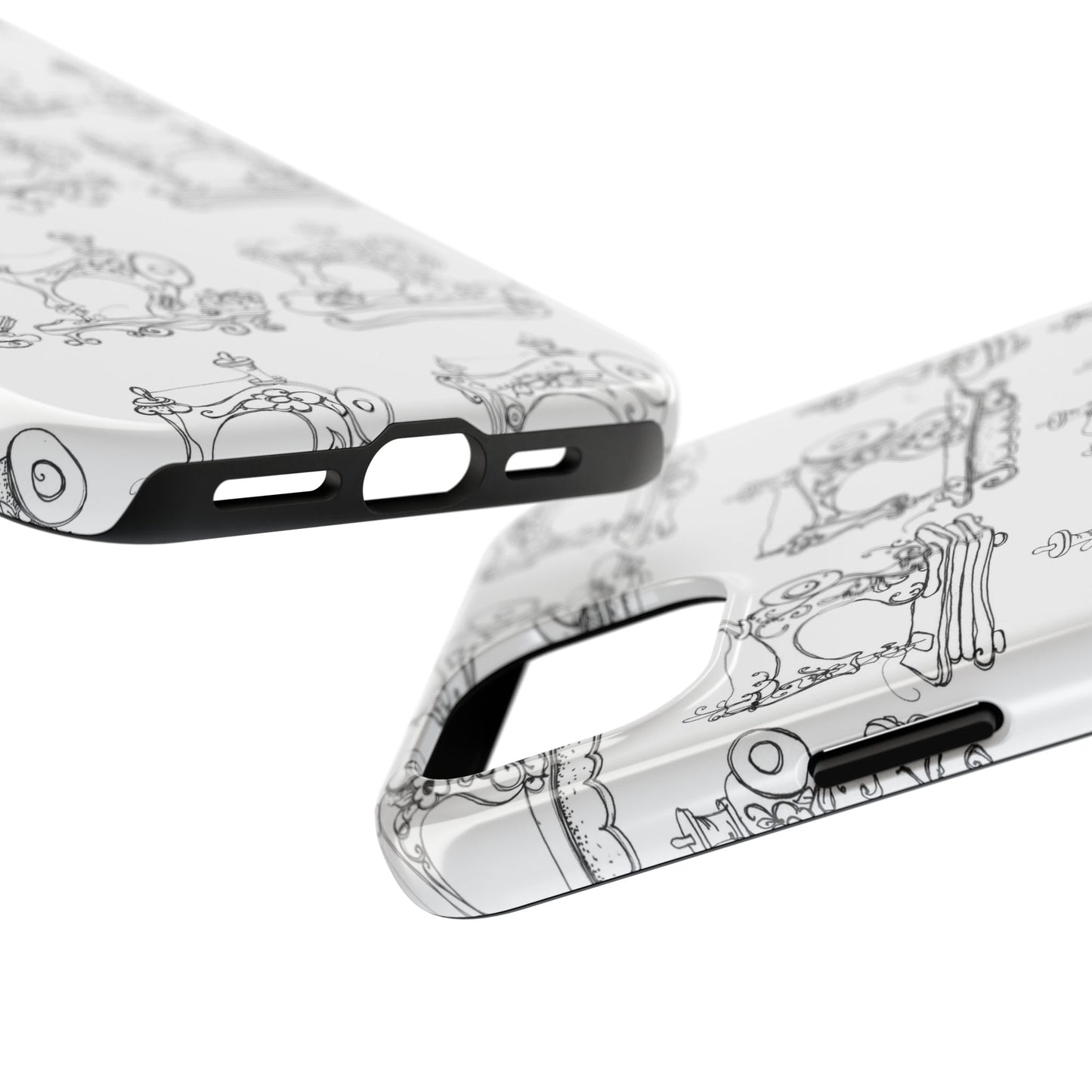 Sew Sew White / Black Phone Case