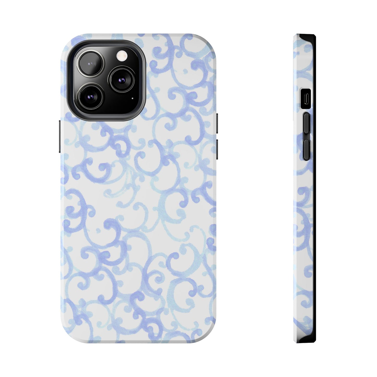 Scrollie White / Blue Phone Case