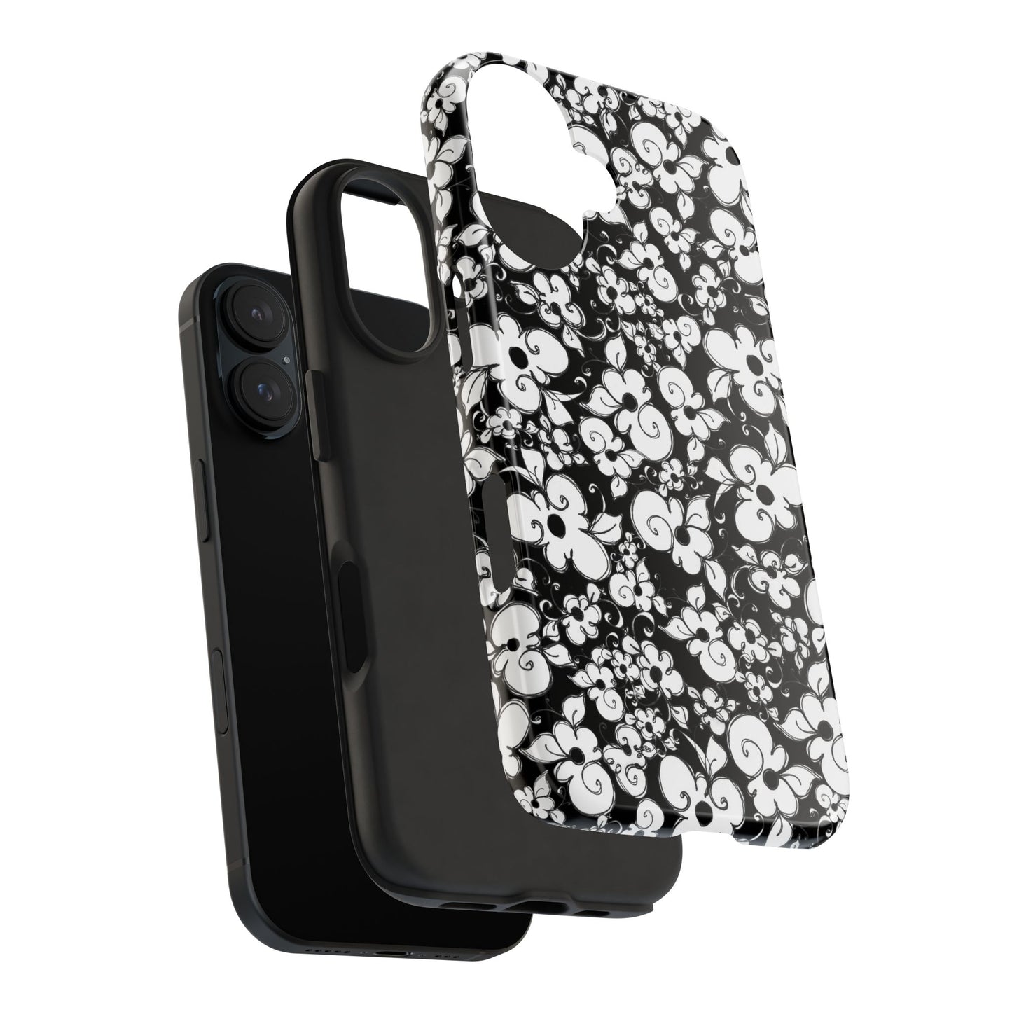 Dog Daisies Black Phone Case