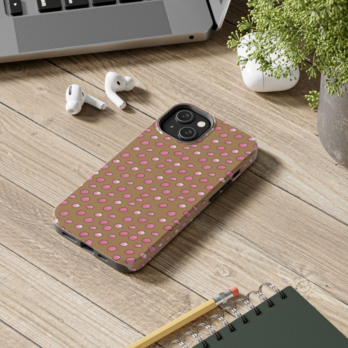 Egg Dots Chocolate / Pink Phone Case