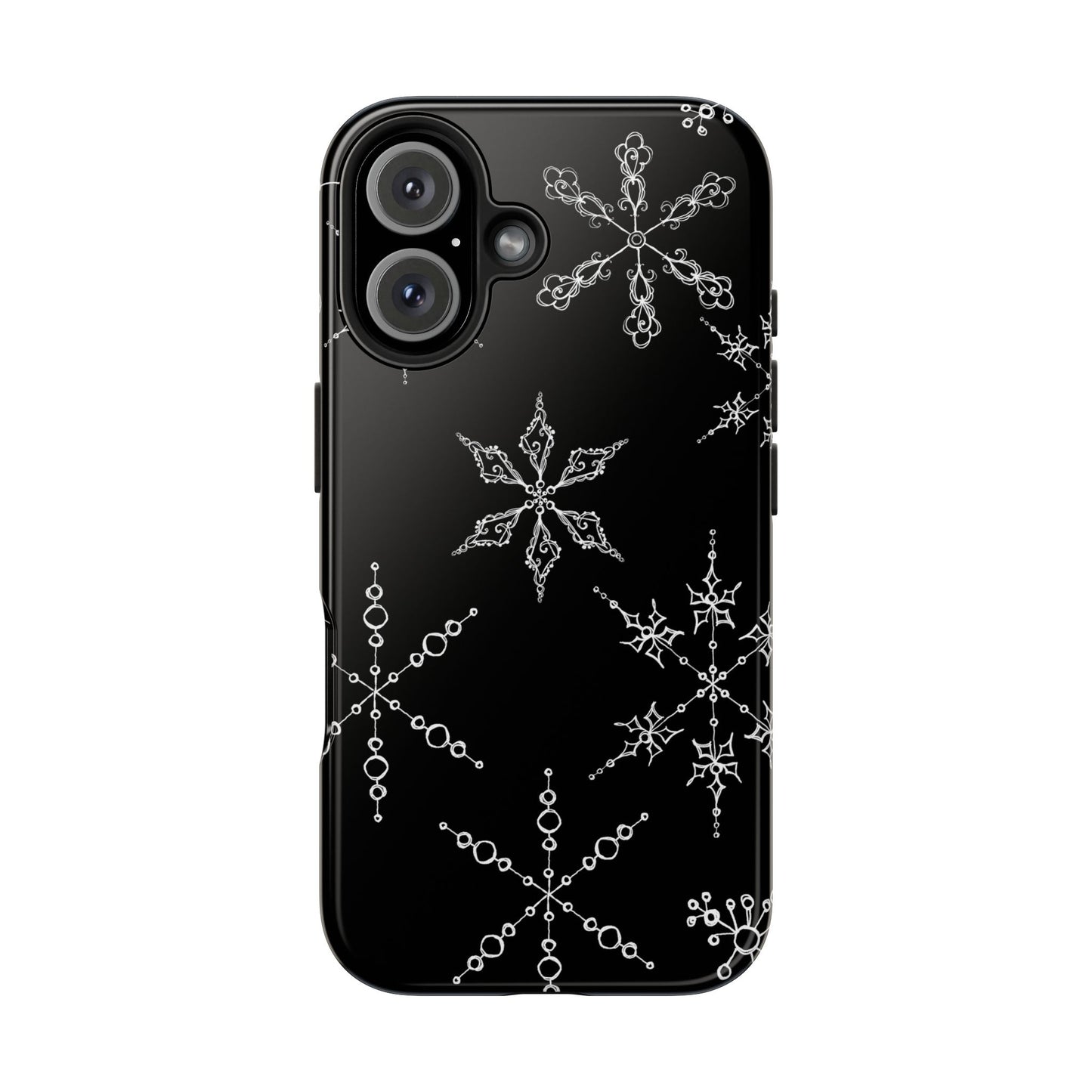 Snowflakes Black Phone Case
