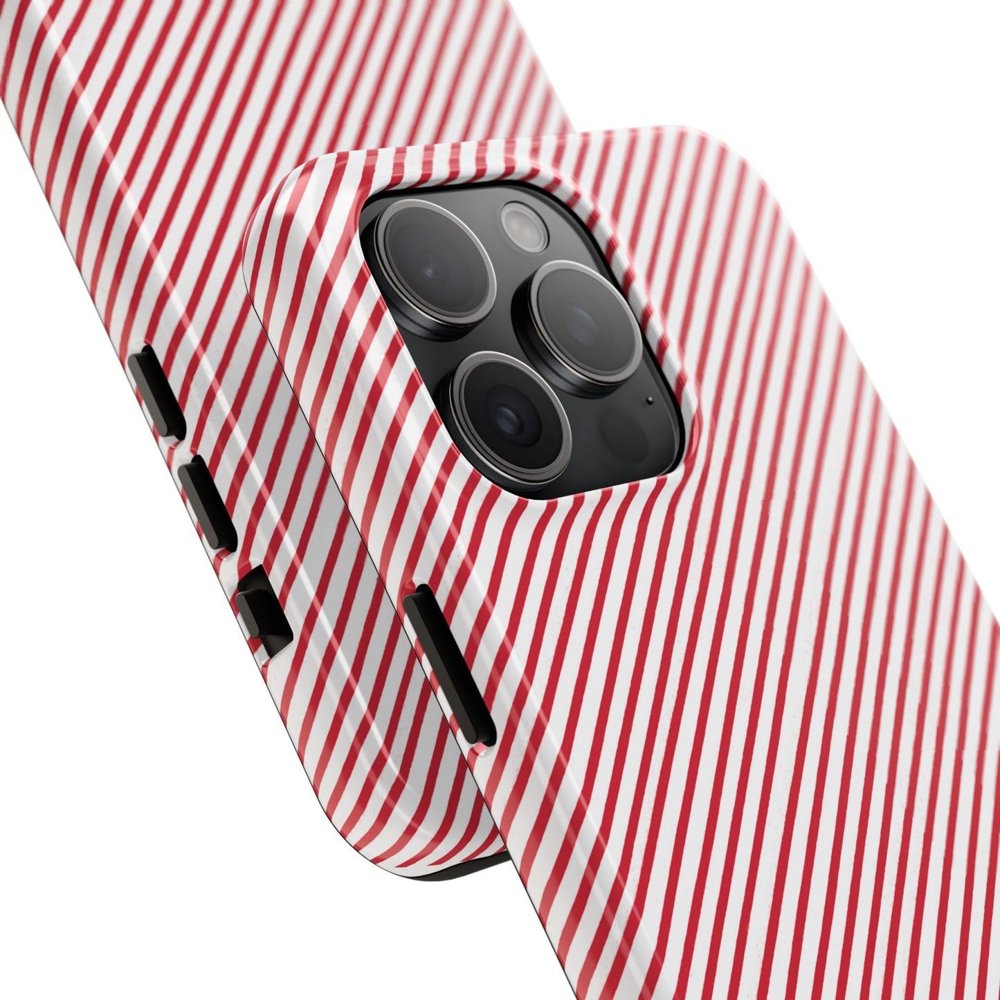 Diagonal Candy Stripe White / Red Phone Case