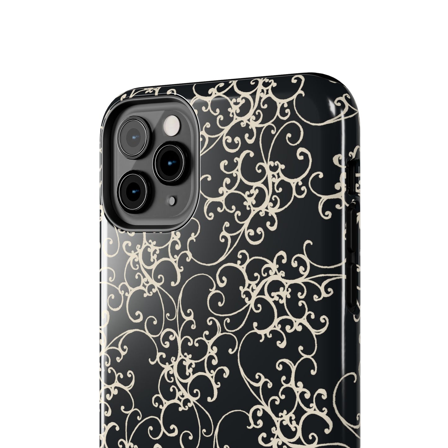 Elegant Scroll Black / Ivory Phone Case