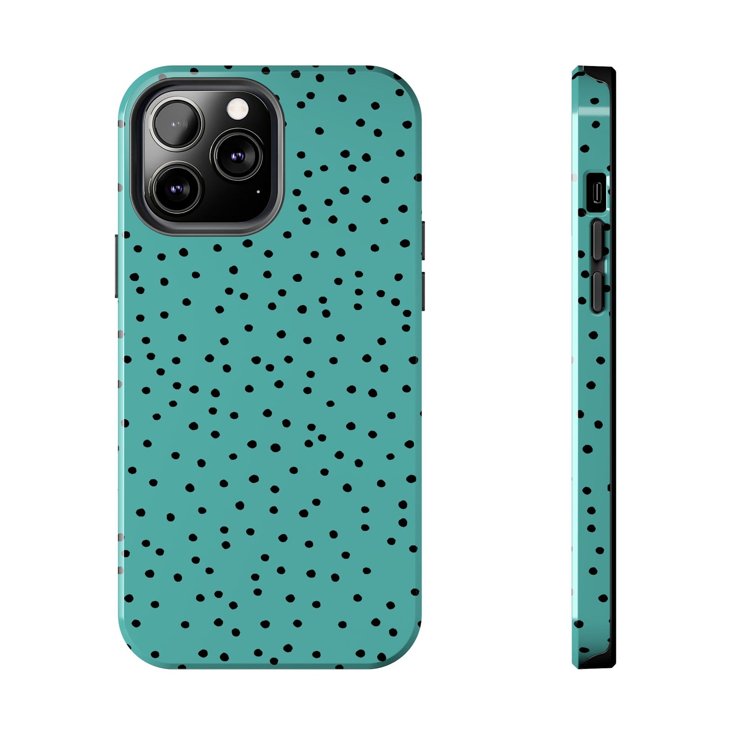 Dinky Dots Turquoise / Black Phone Case