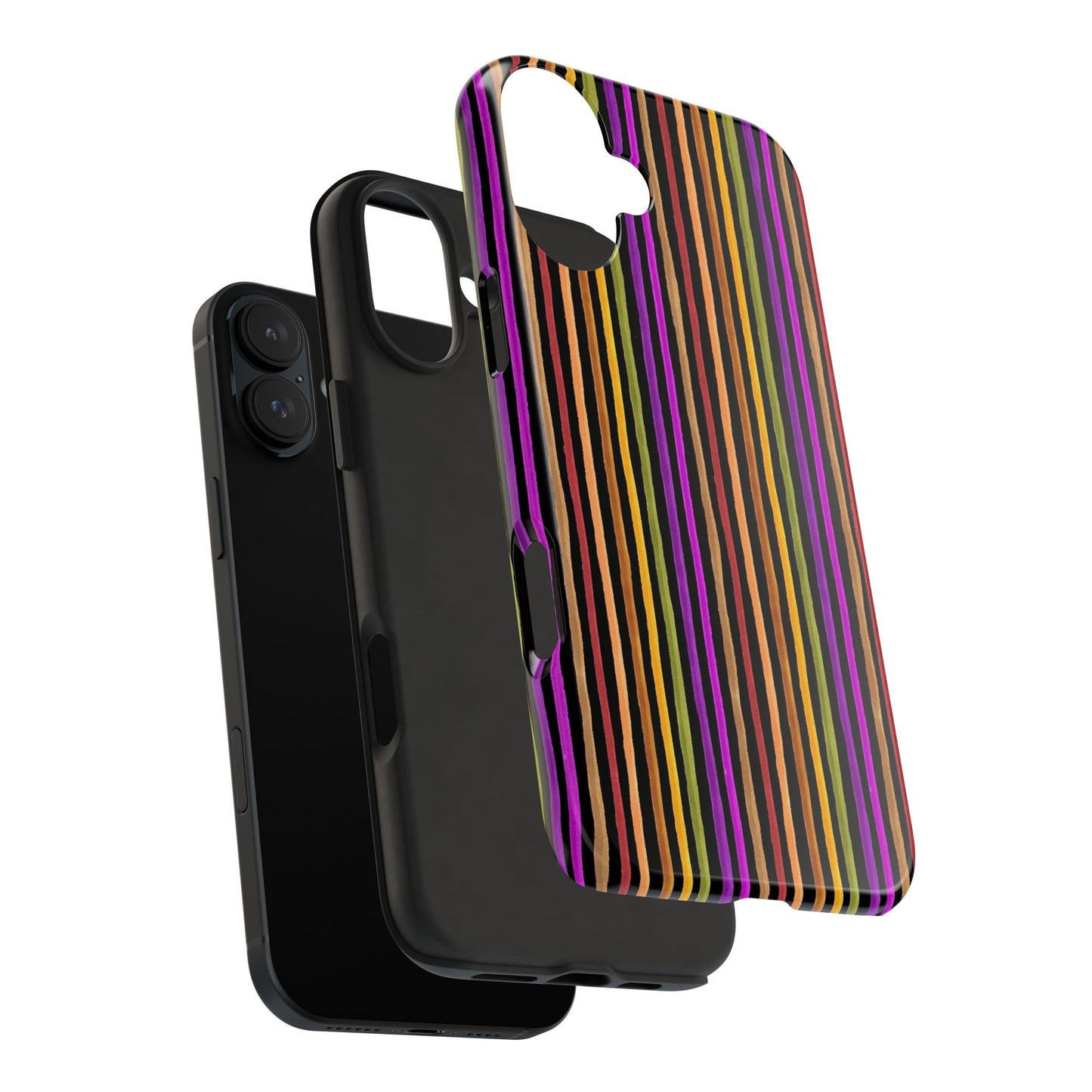 Spice Stripe Black Phone Case