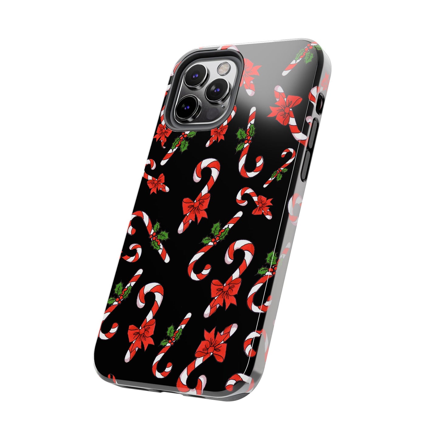 Candy Cane Crowd Black Phone Case