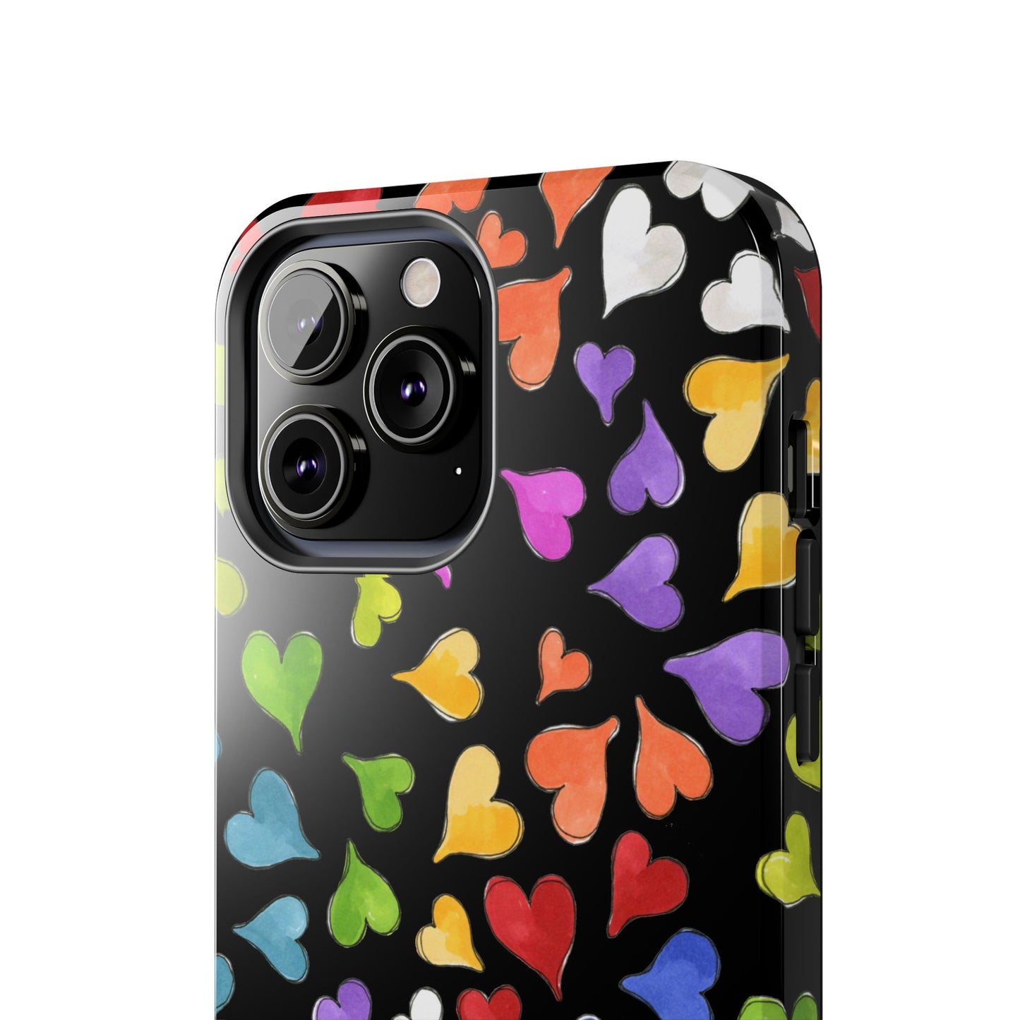 Happy Hearts Black Phone Case