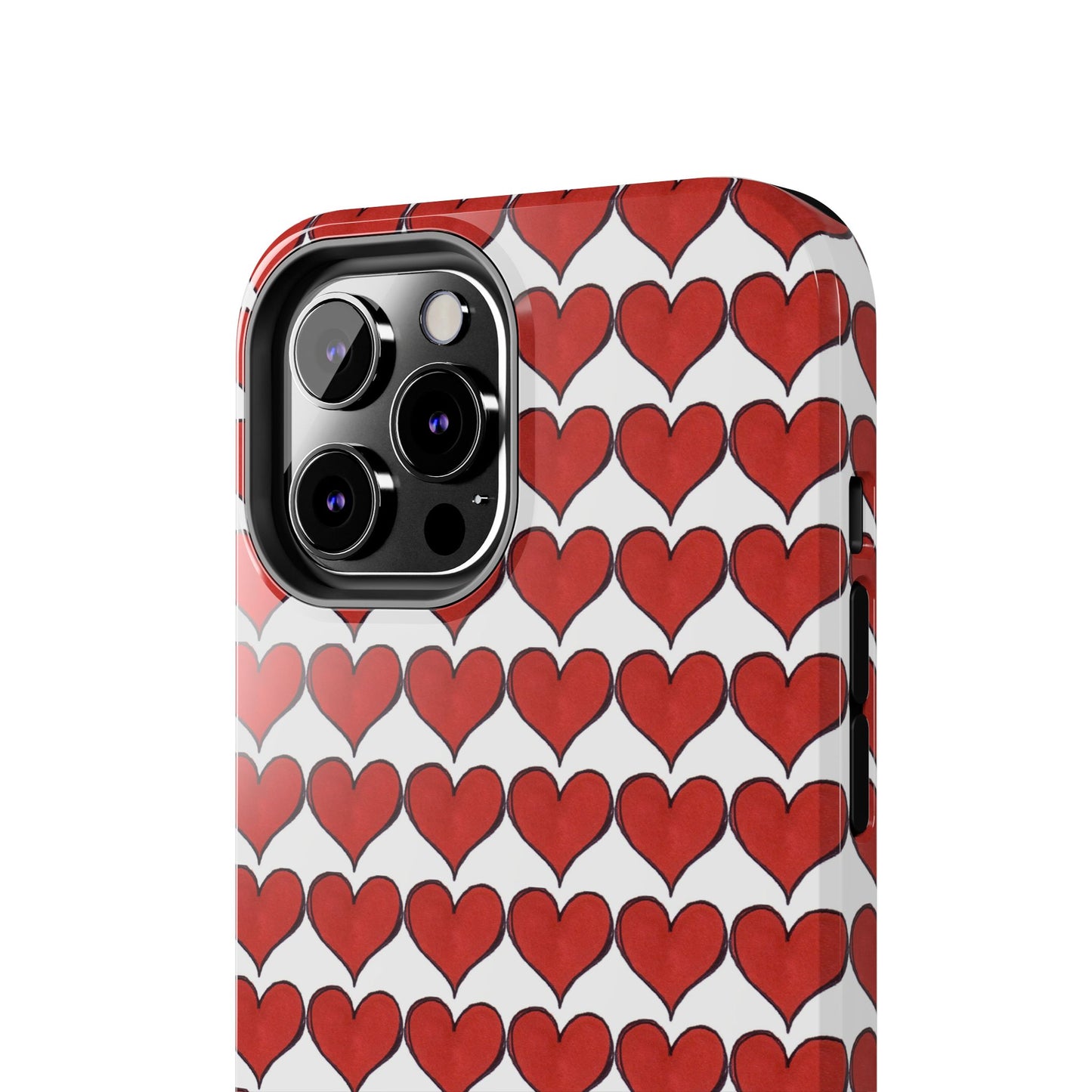 Heartbeats White / Red Phone Case