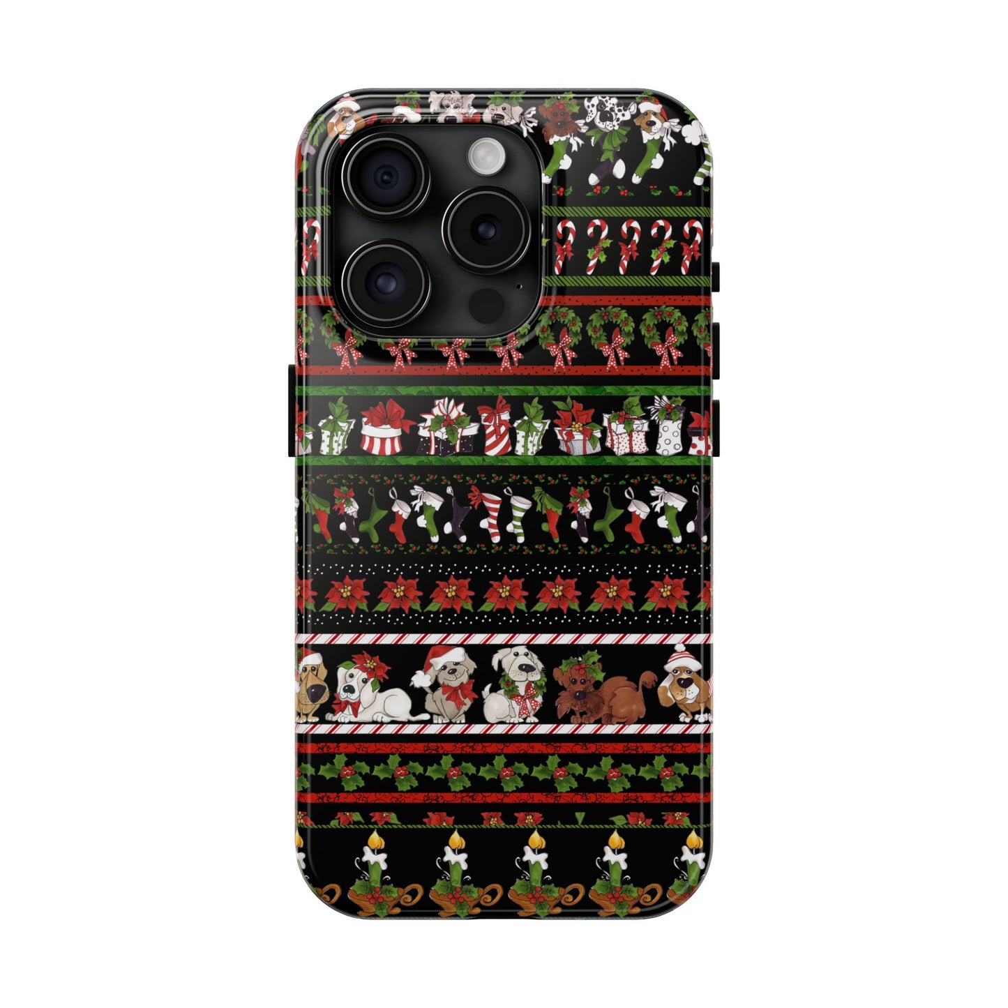 Holiday Borders Black Phone Case
