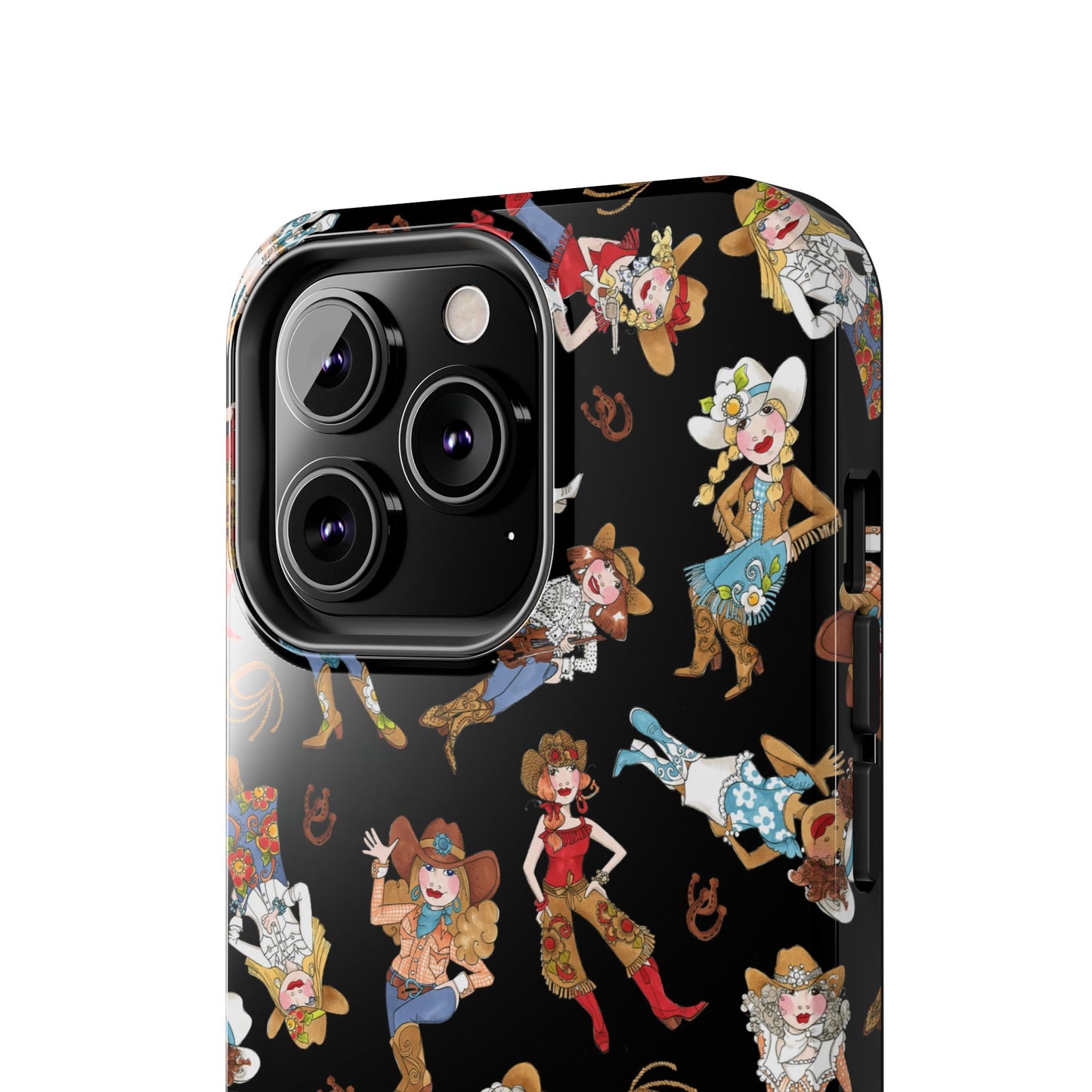 Tossed Cowgirls Black Phone Case