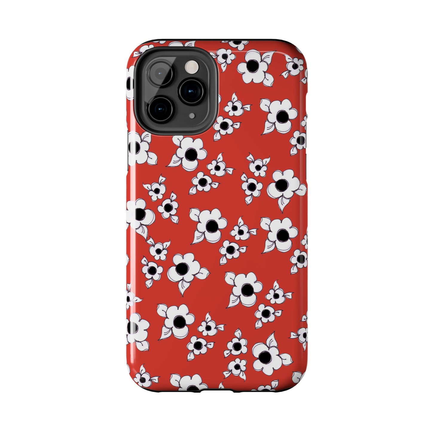Daisy Cluster Red / Black Phone Case