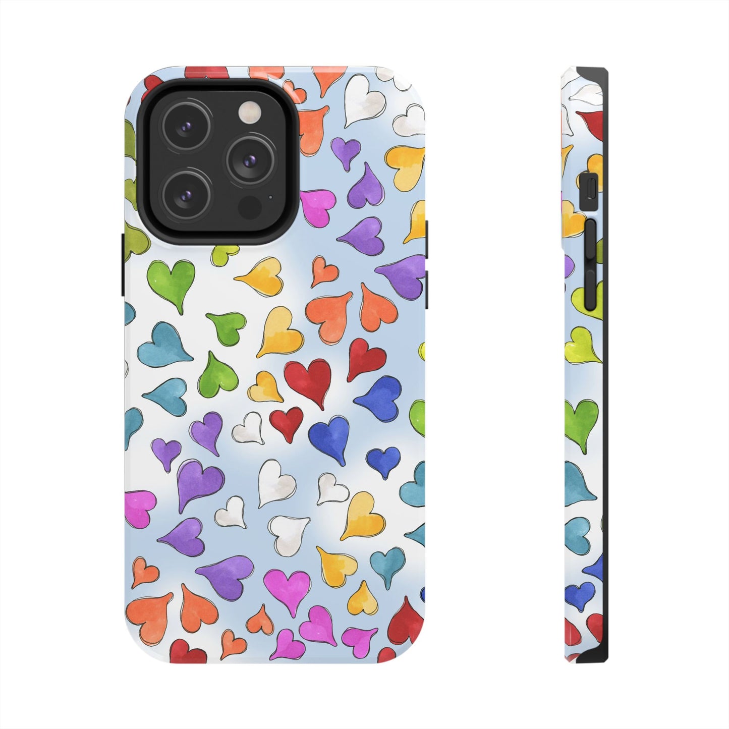 Happy Hearts Blue Sky Phone Case