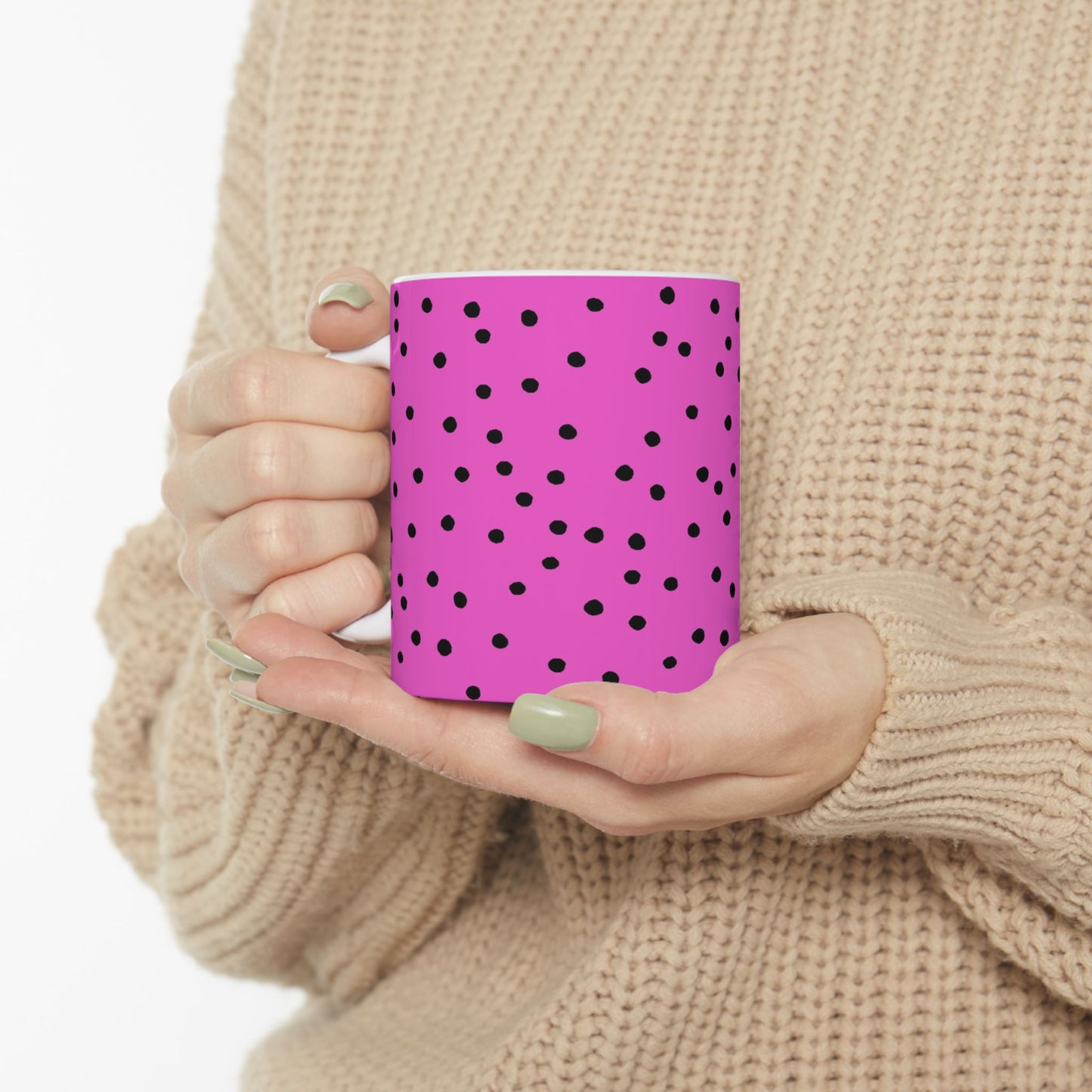 Dinky Dots Cerise / Black Cup