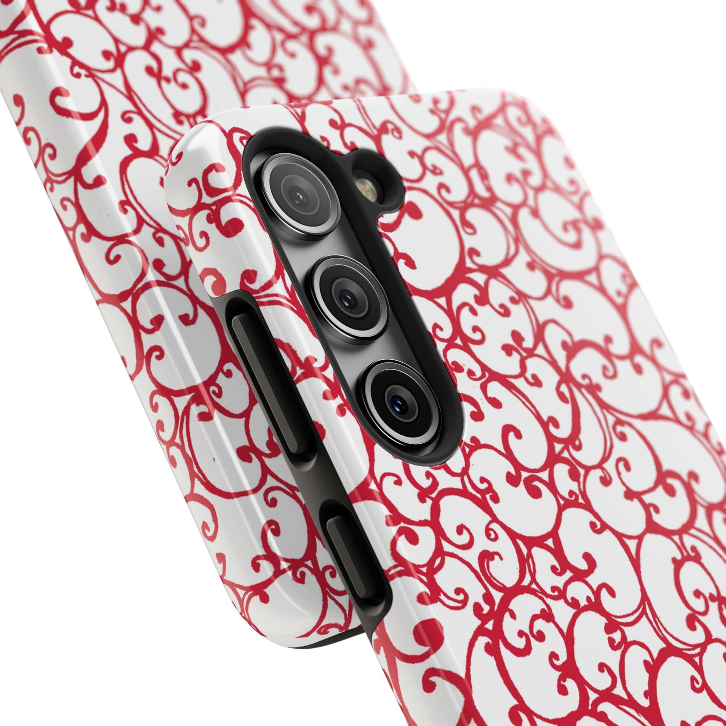 Scrollie White / Red Phone Case
