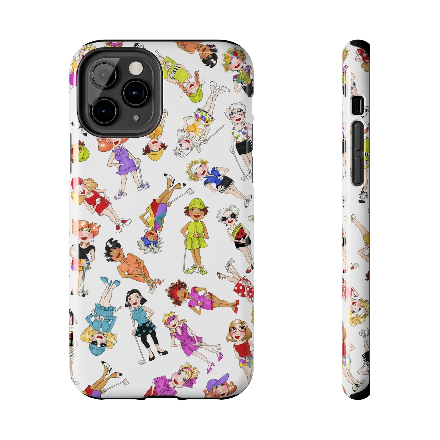 Tossed Golfer Girls White Phone Case