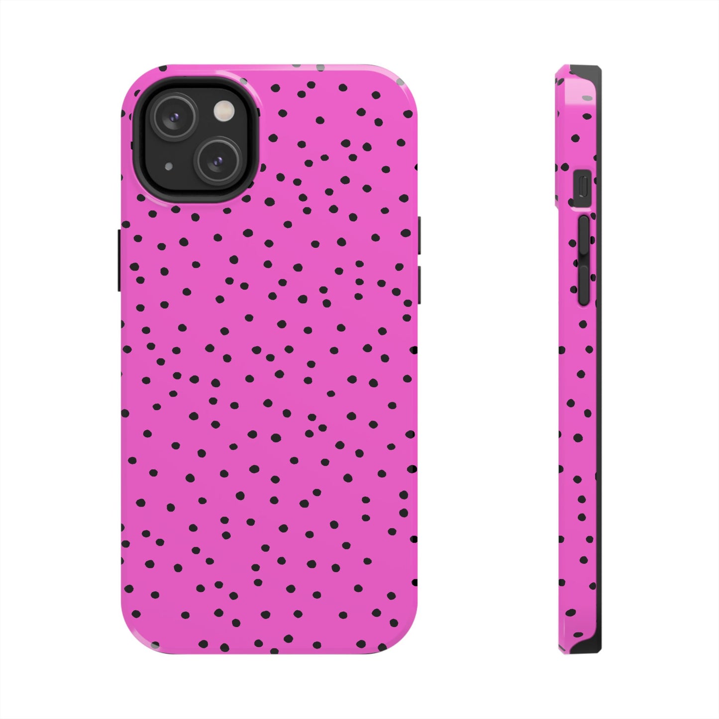 Dinky Dots Cerise / Black Phone Case