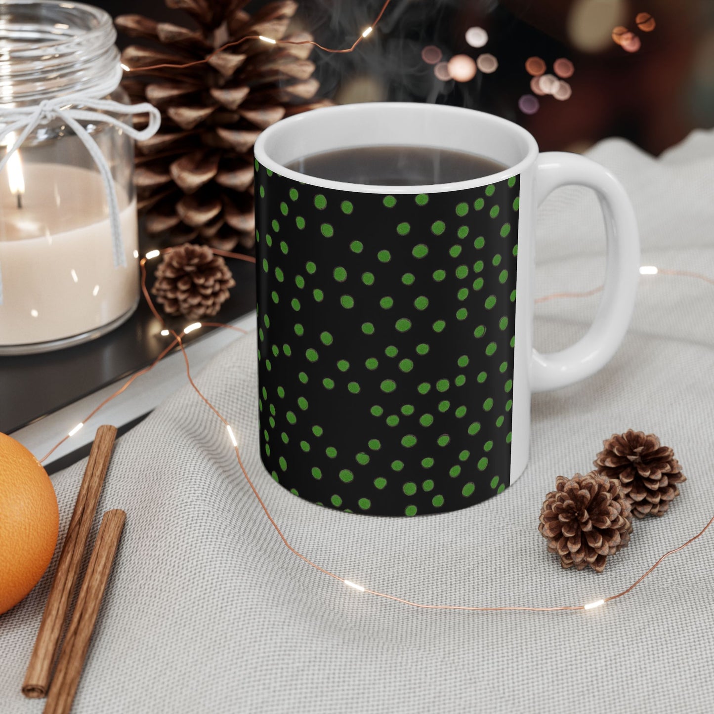 Dinky Dots Black / Green Cup