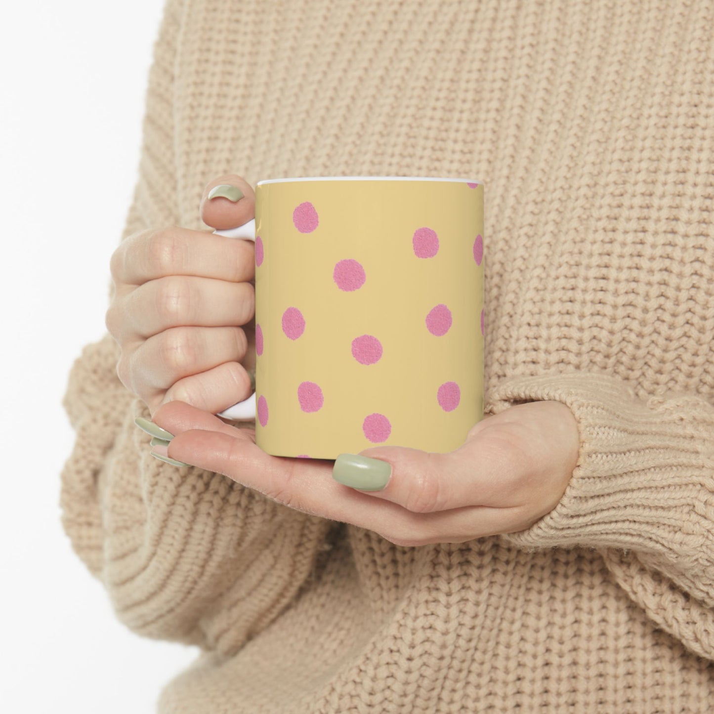 Medium Dots Sunshine / Pink Cup