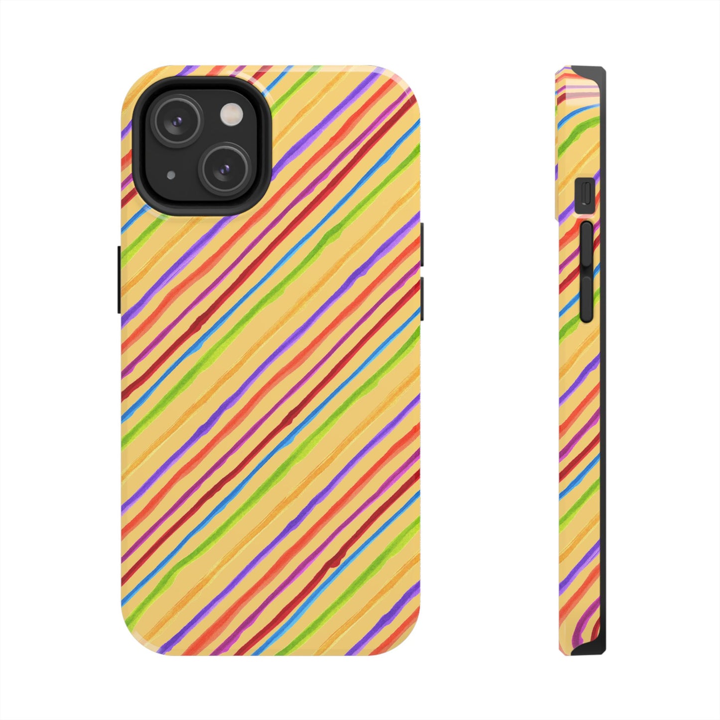 Calico Stripe Yellow Phone Case