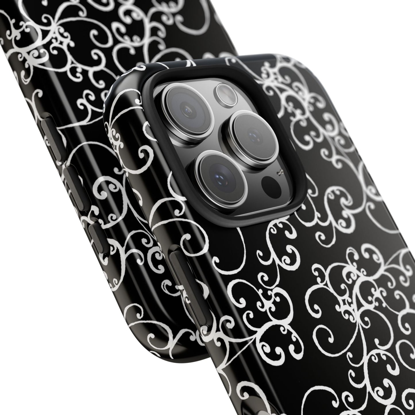 Elegant Scroll Black / White Phone Case
