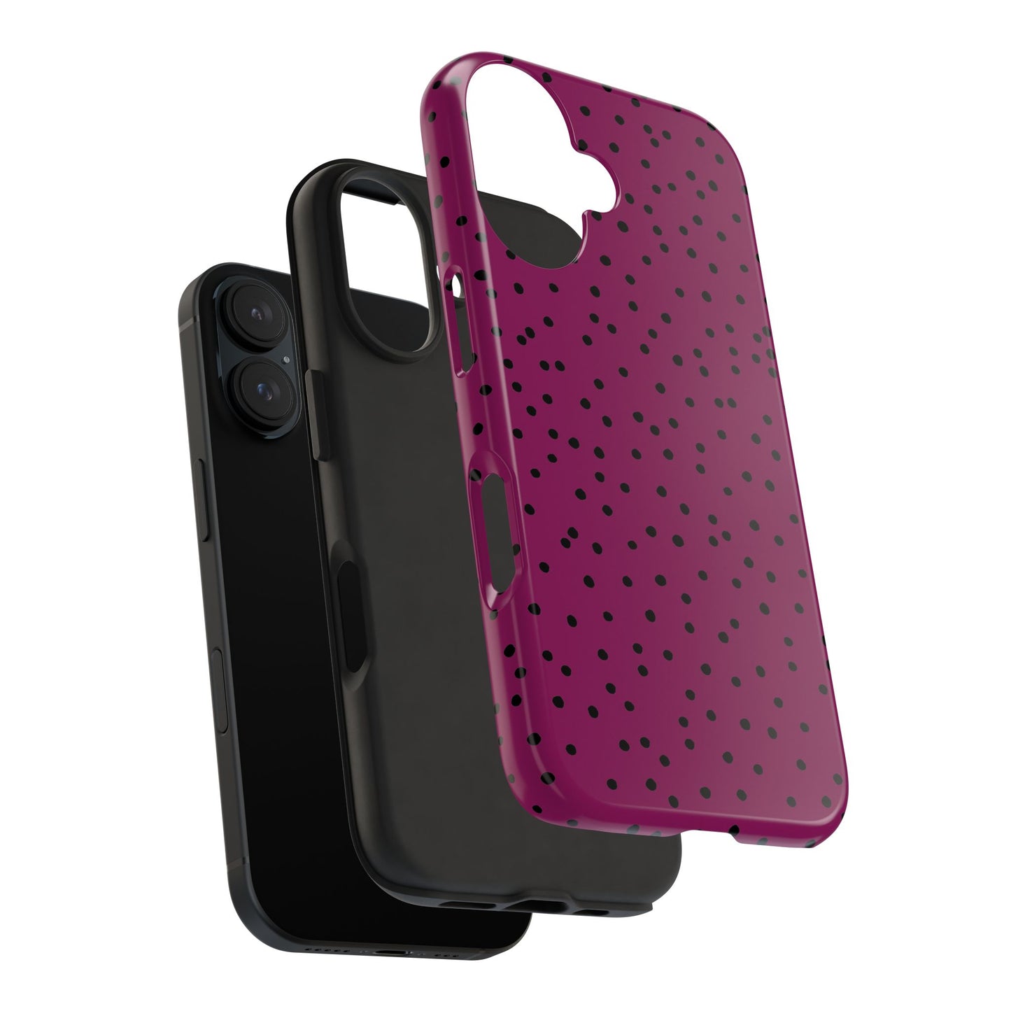Dinky Dots Burgundy / Black Phone Case