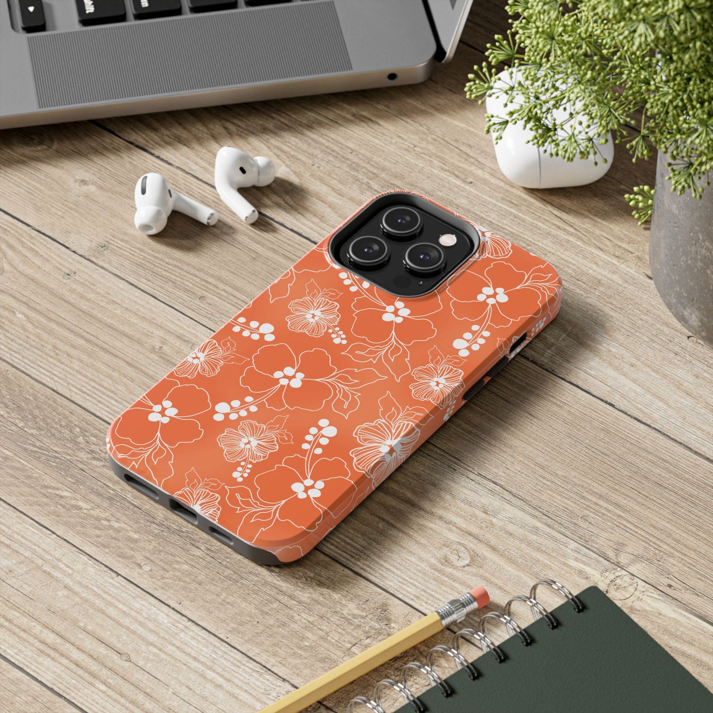 Lacey Hibiscus Coral Phone Case