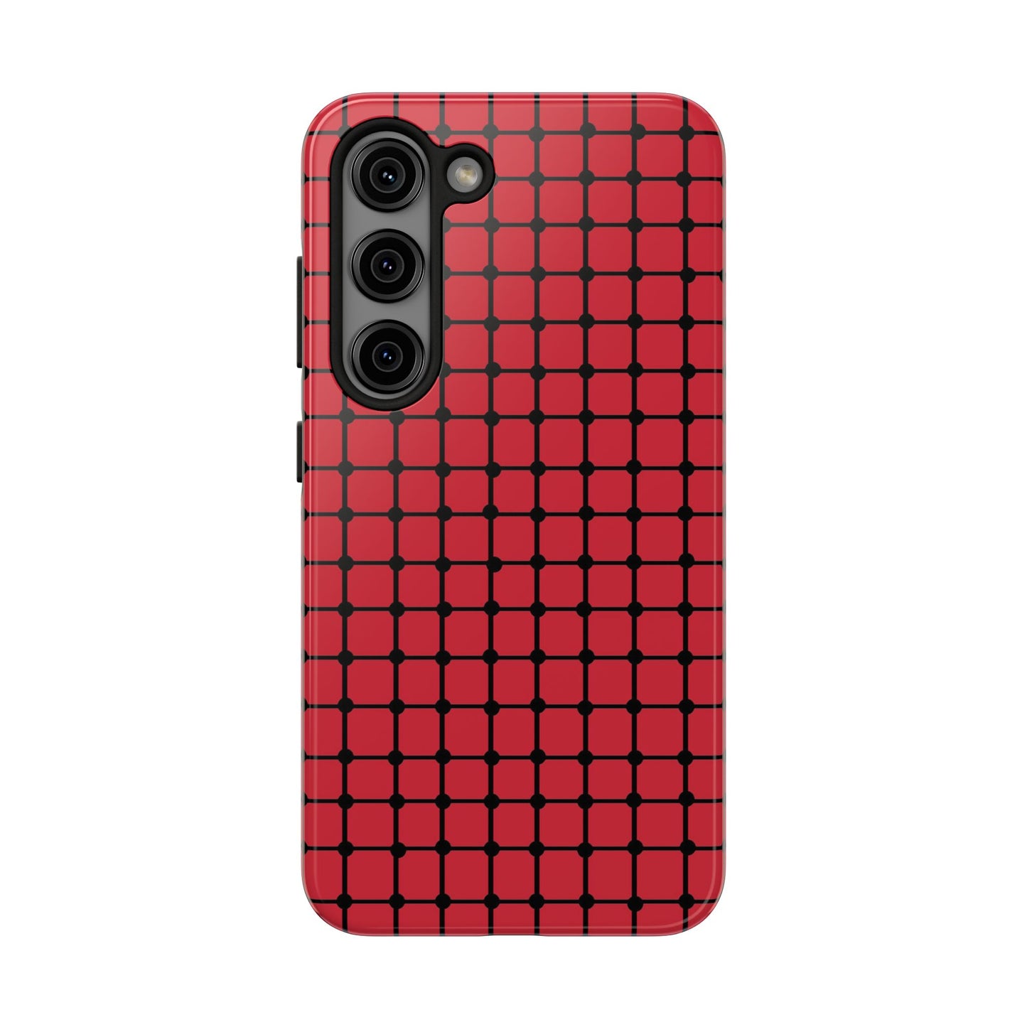 Dot Grid Red / Black Phone Case