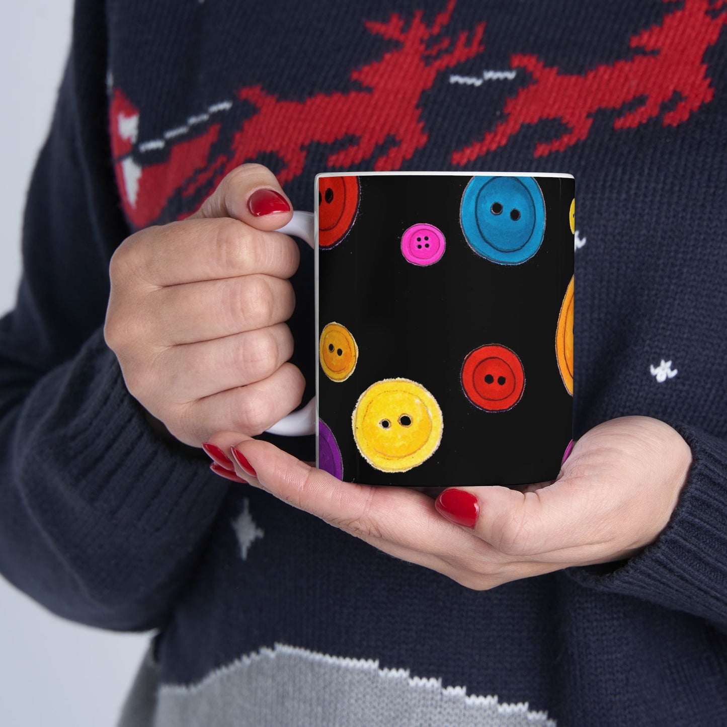 Button Dots Black Cup