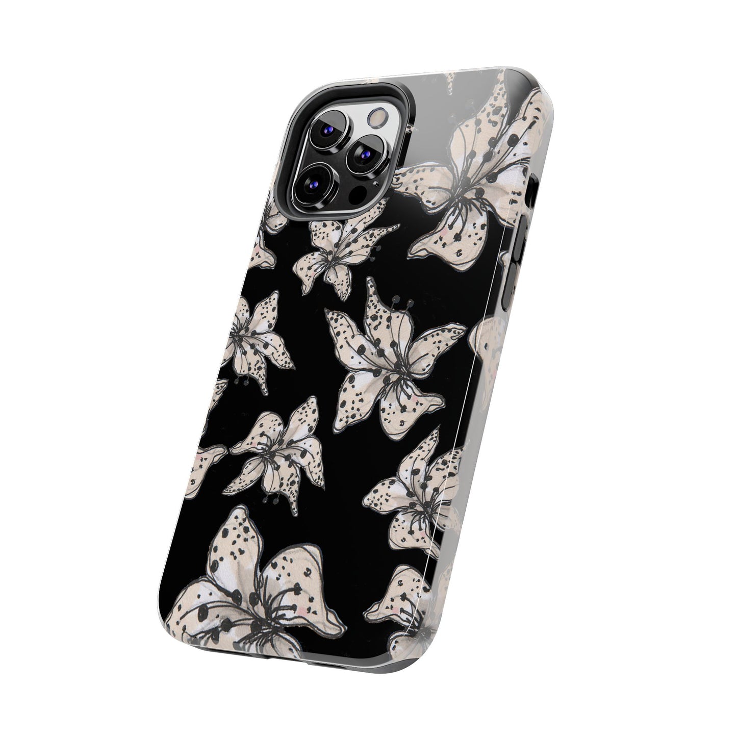 Spotted Lilies Black Phone Case