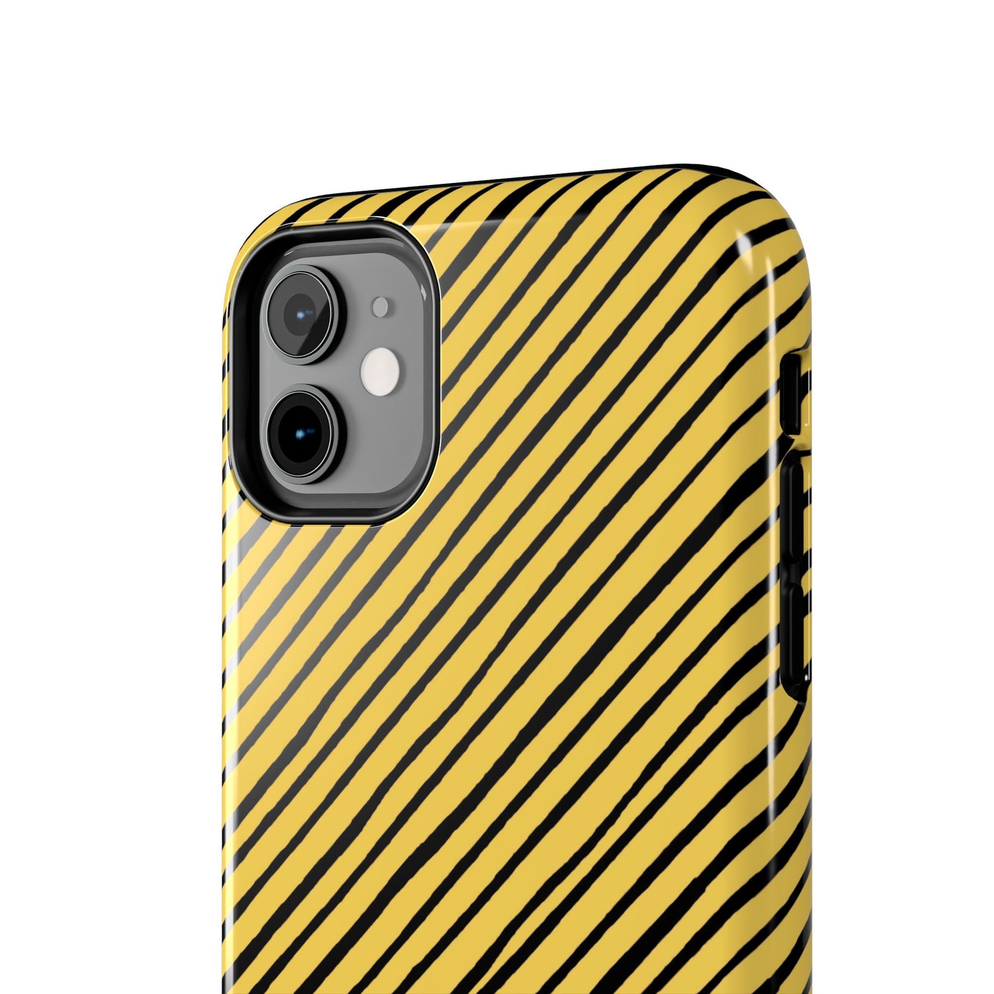 Quirky Bias Stripe Yellow / Black Phone Case