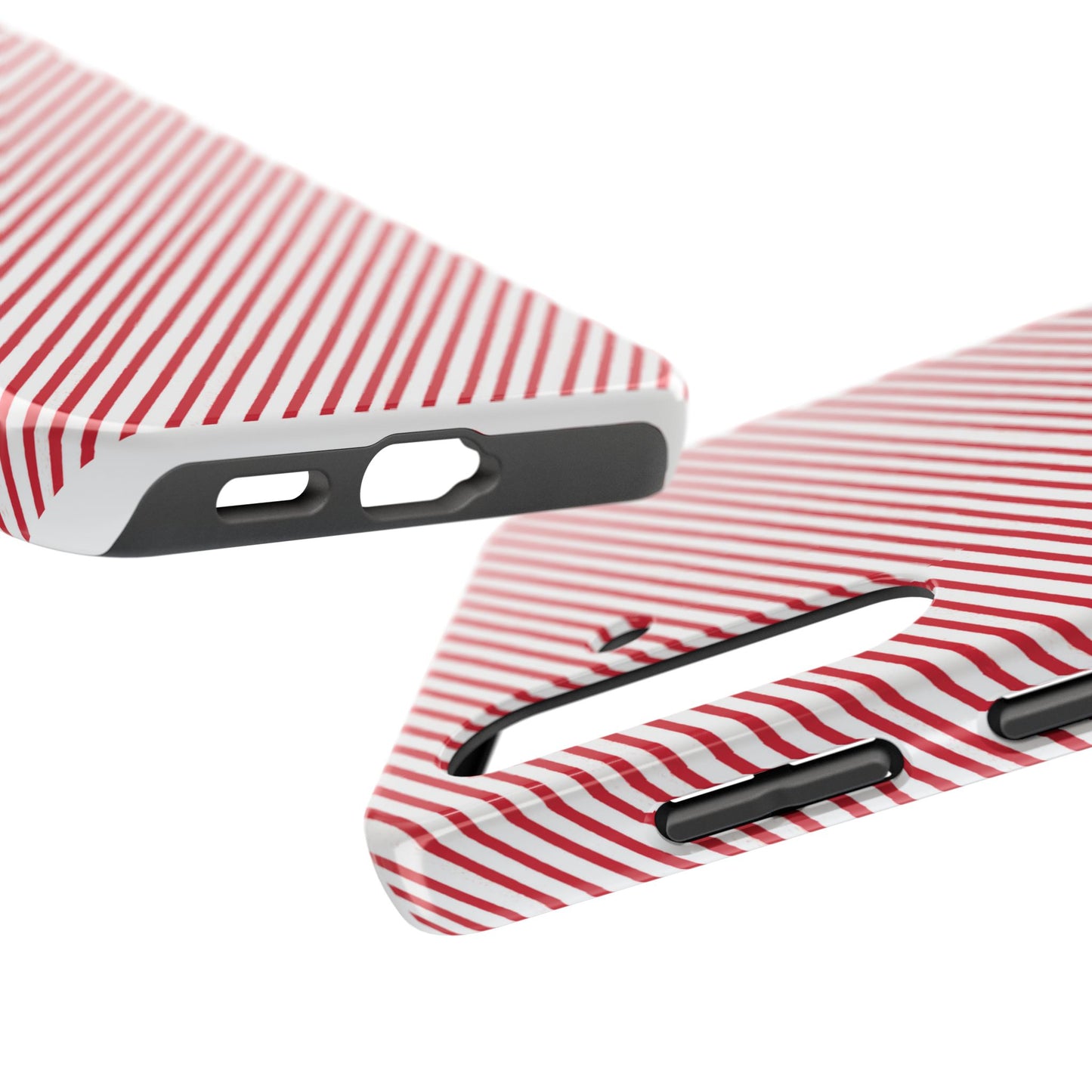 Diagonal Candy Stripe White / Red Phone Case