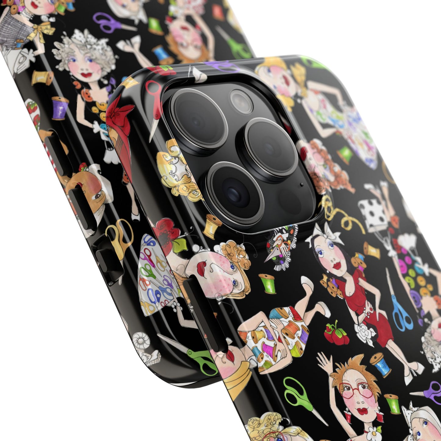 Sew Tossed Black Phone Case