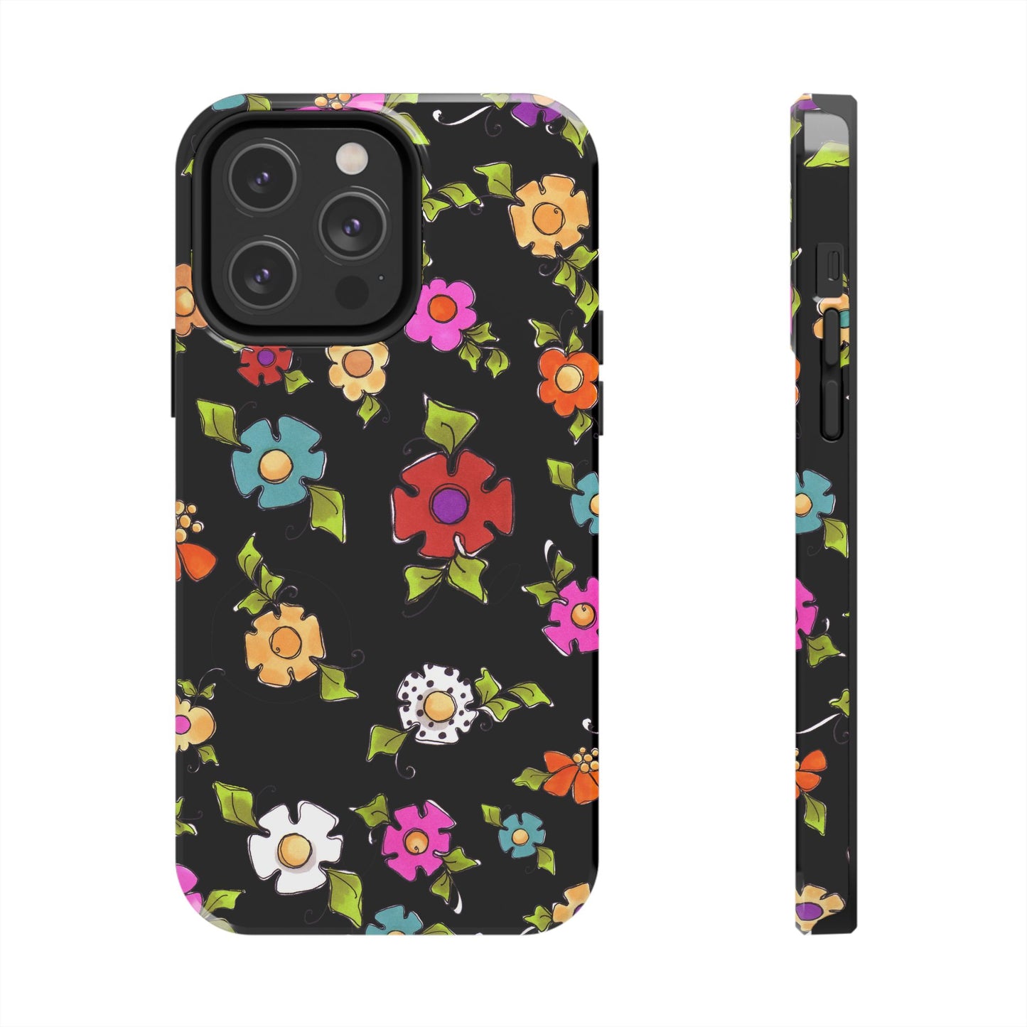 Dog Blooms Black Phone Case