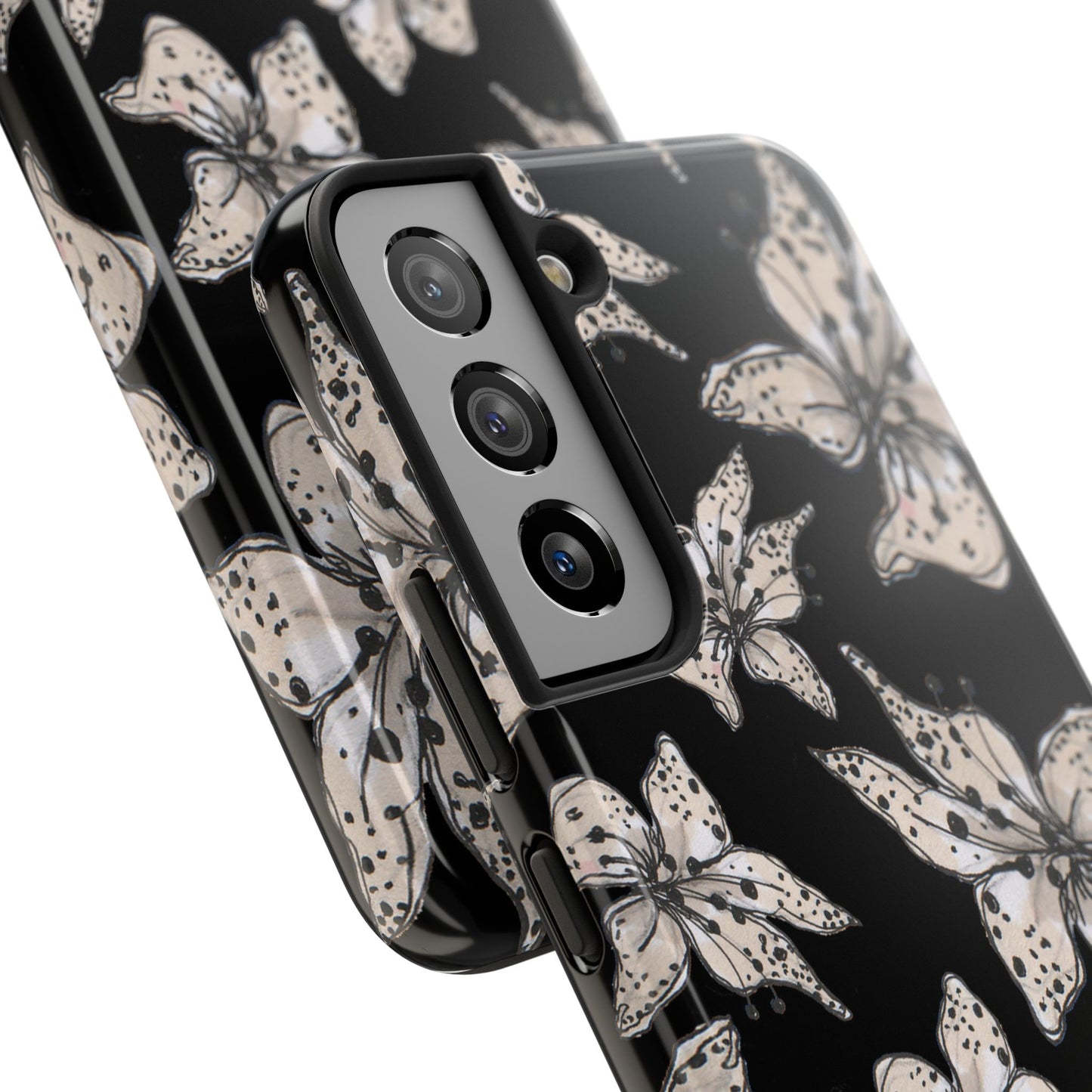Spotted Lilies Black Phone Case