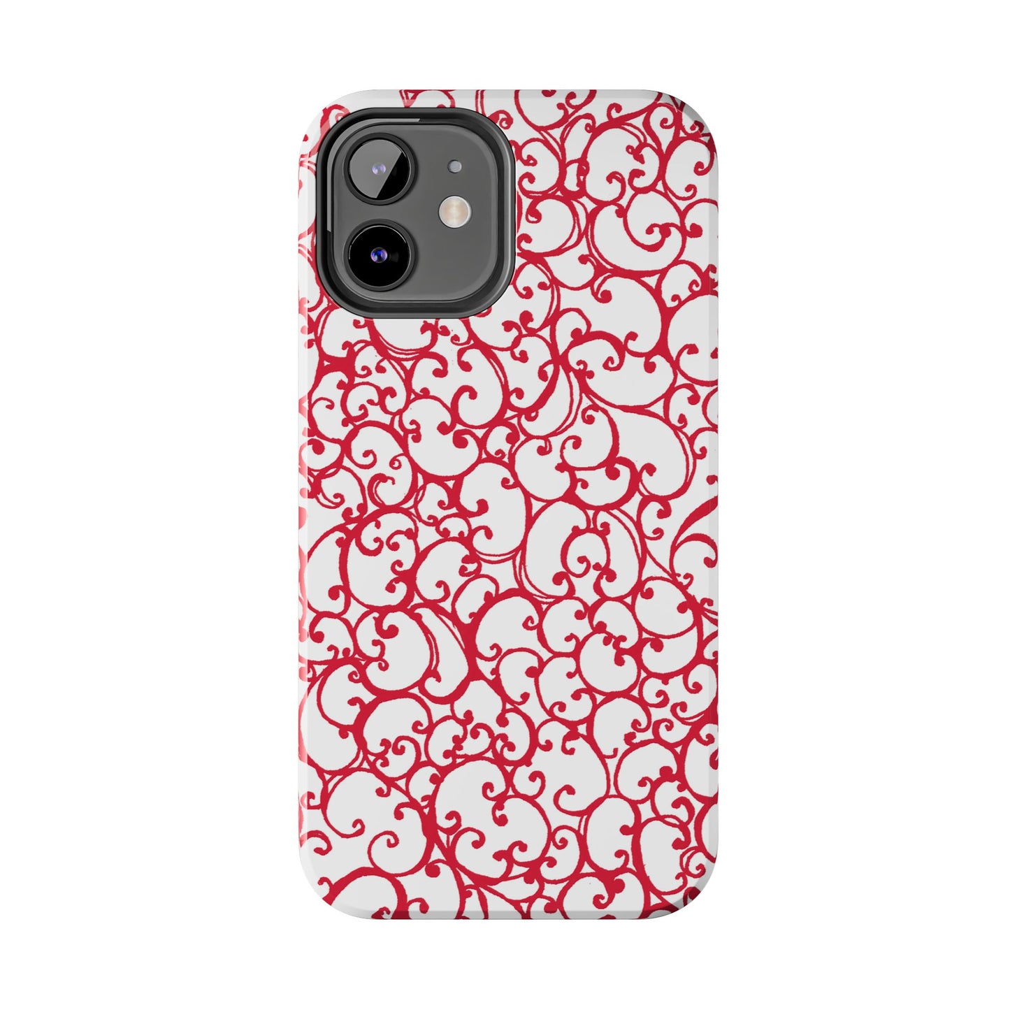 Scrollie White / Red Phone Case