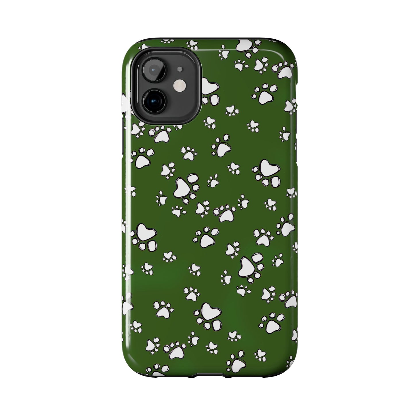 Paw Flakes Green Phone Case