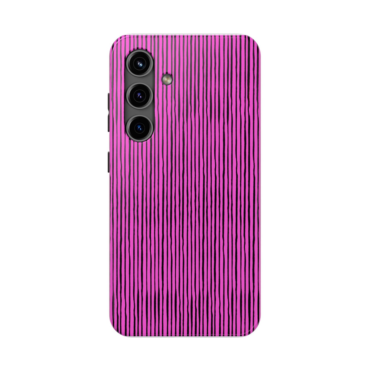 Quirky Pin Stripe Pink / Black Phone Case