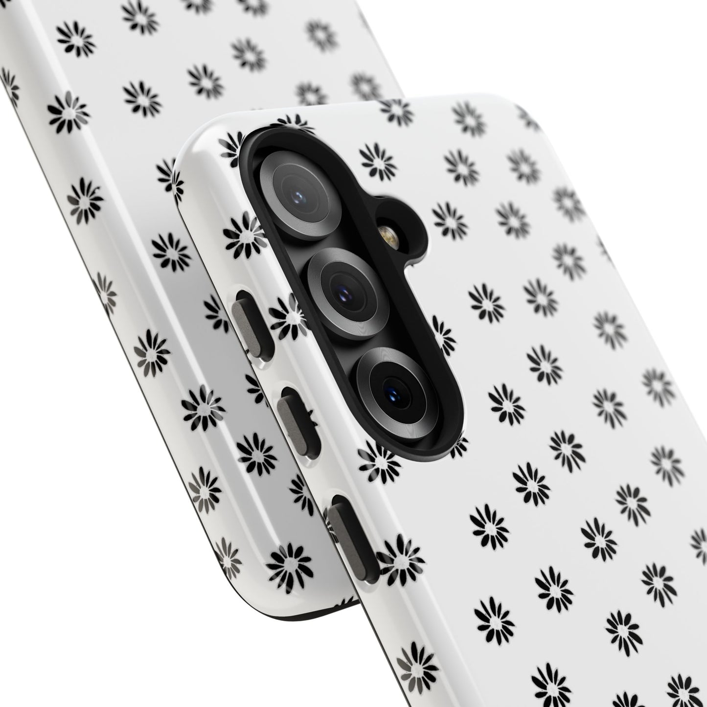 Daisy Dot White / Black Phone Case
