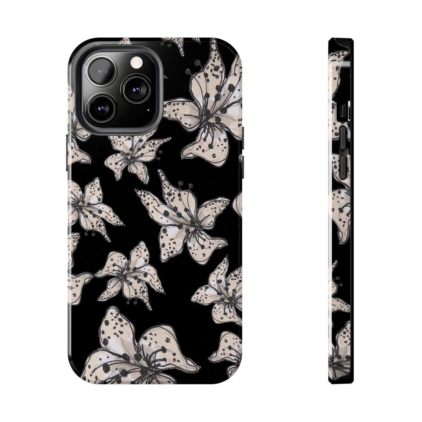 Spotted Lilies Black Phone Case