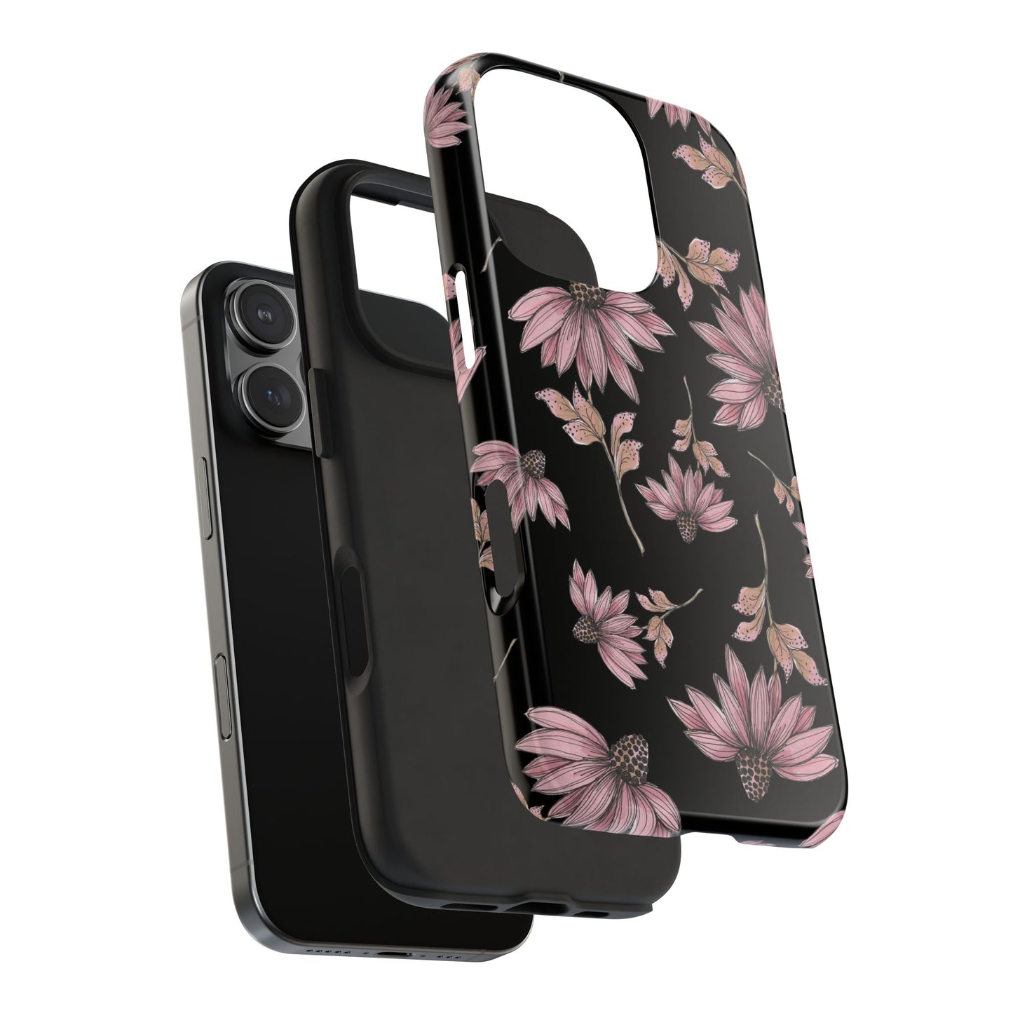 Wild Cone Flowers Black Phone Case