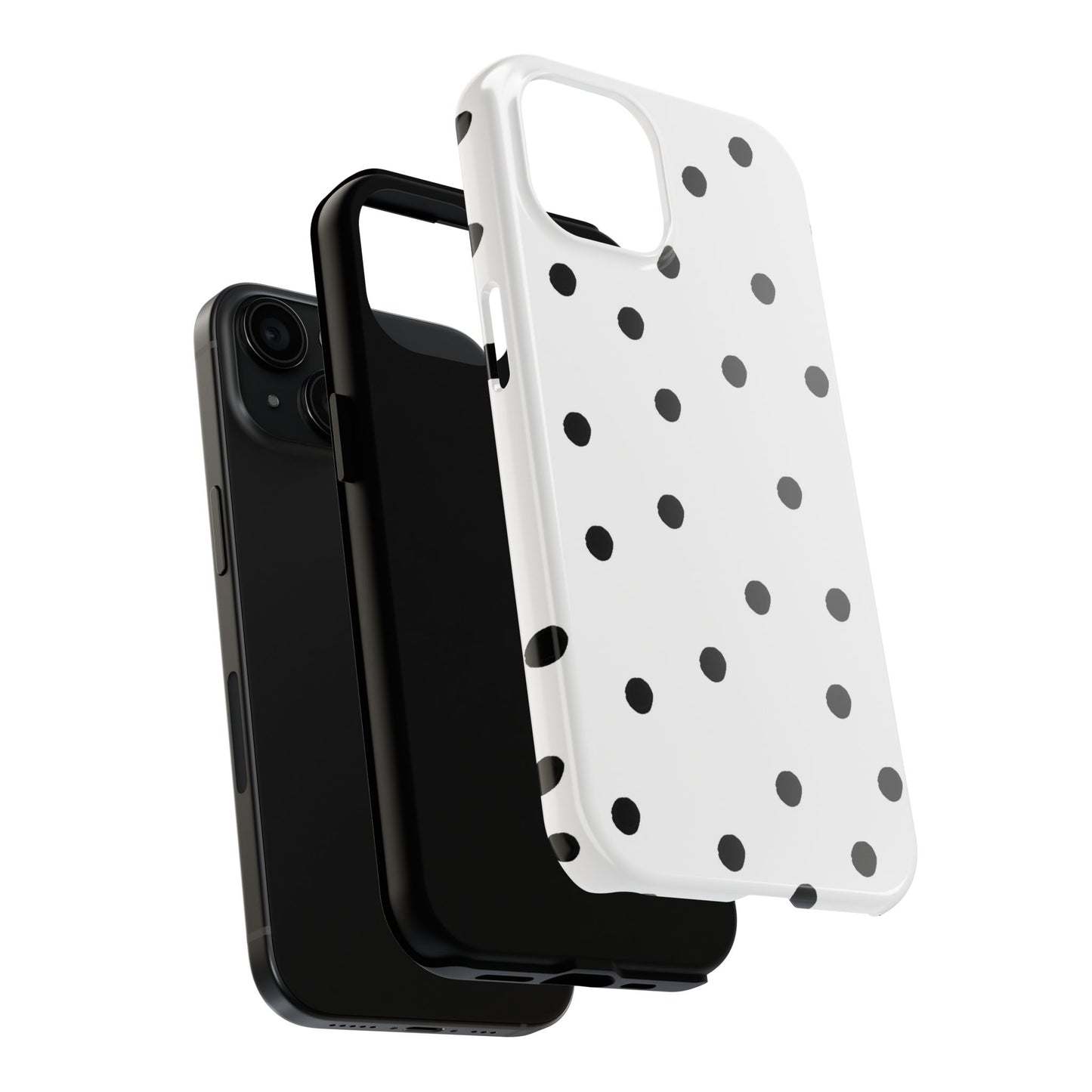 Space Dots White / Black Phone Case