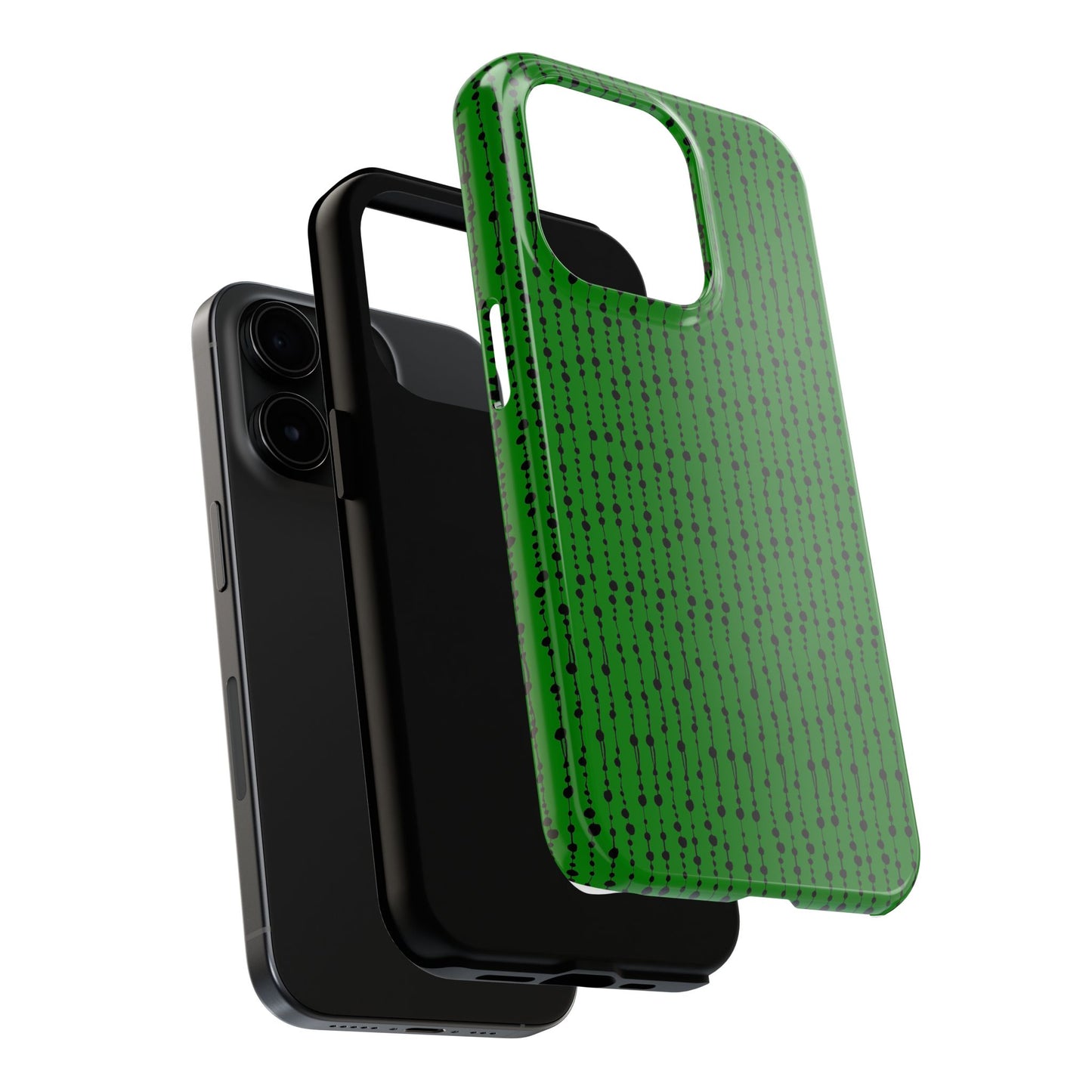 Beaded Curtain Green / Black Phone Case