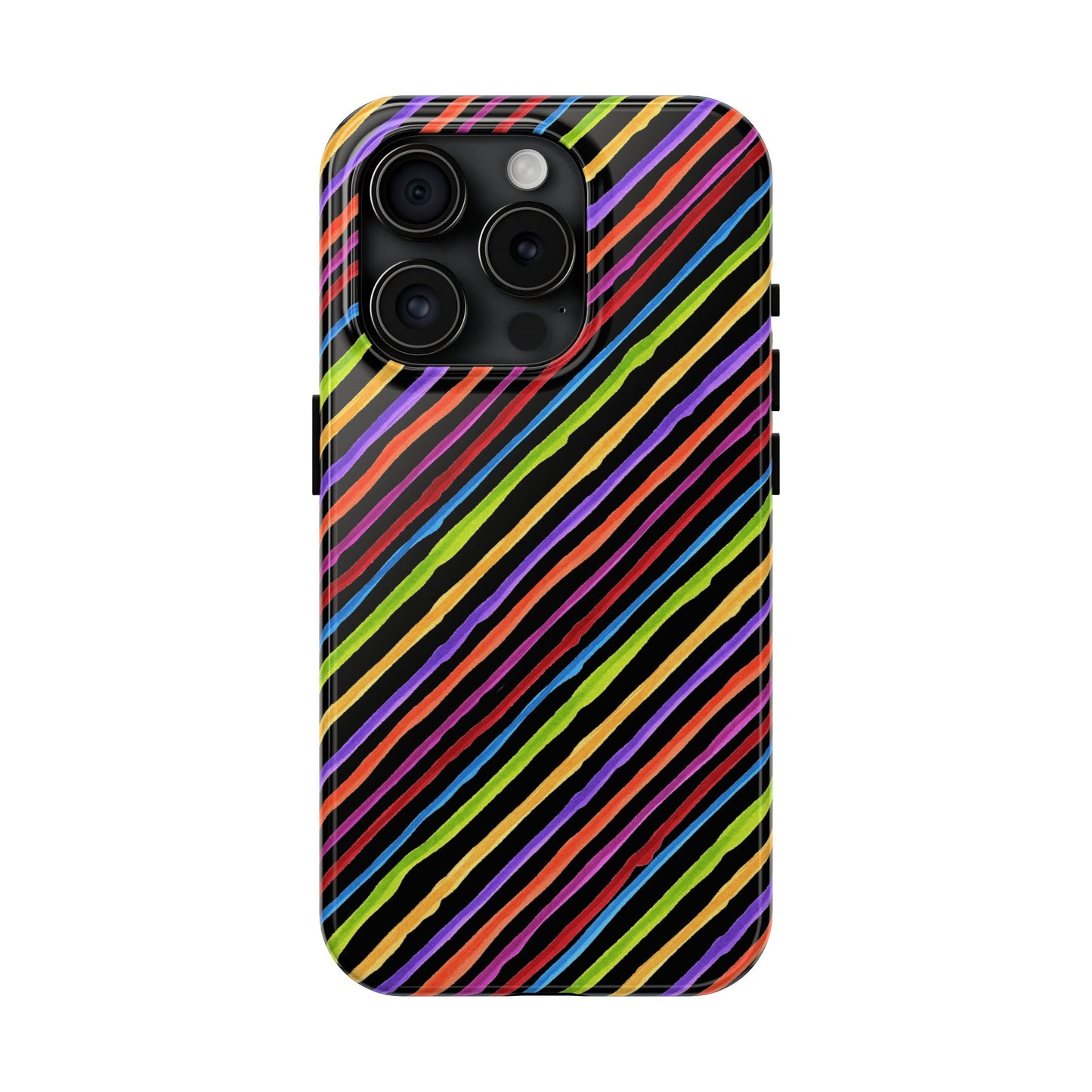 Quirky Bias Stripe Black Phone Case