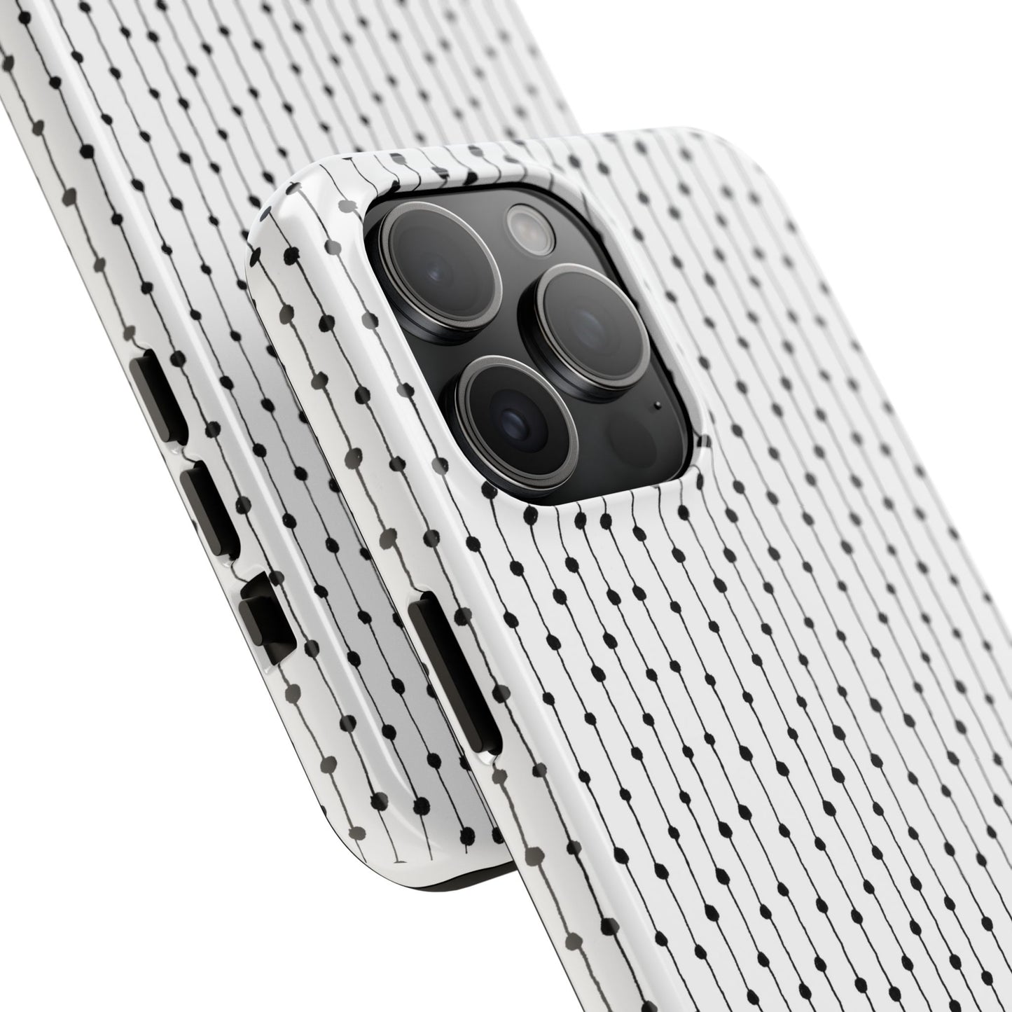 Pin Stripe White / Black Phone Case