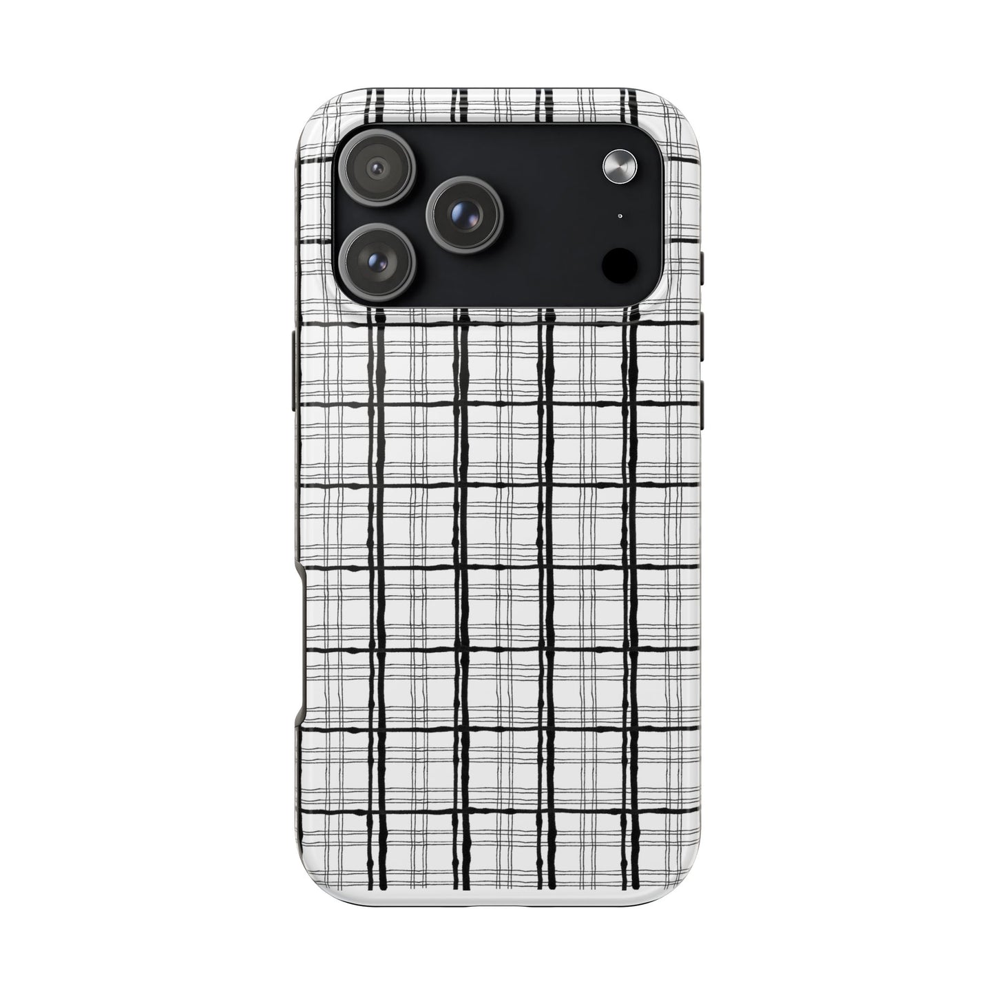 Sophistiplaid White / Black Phone Case