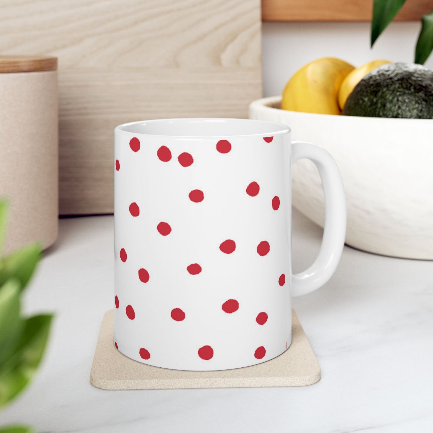 Dinky Dots White / Red Cup