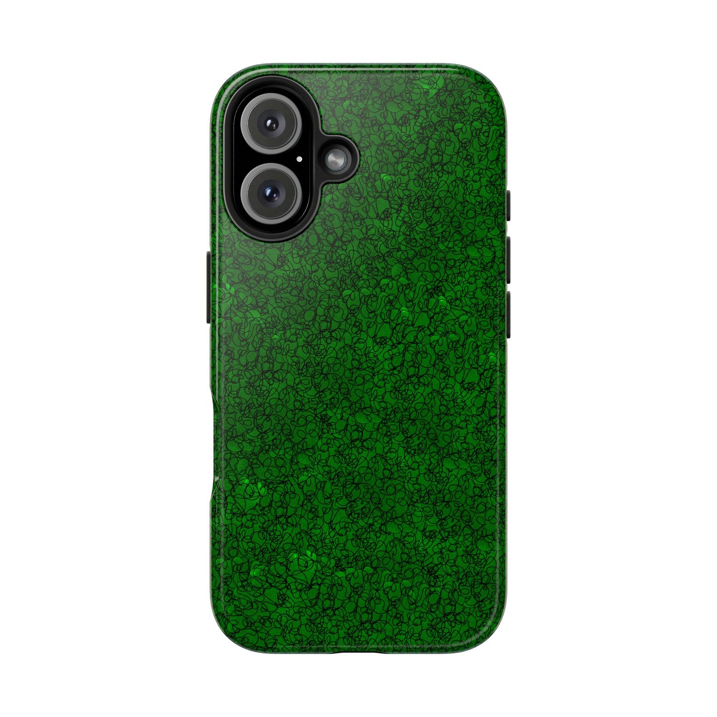 Scribble Green / Black Phone Case
